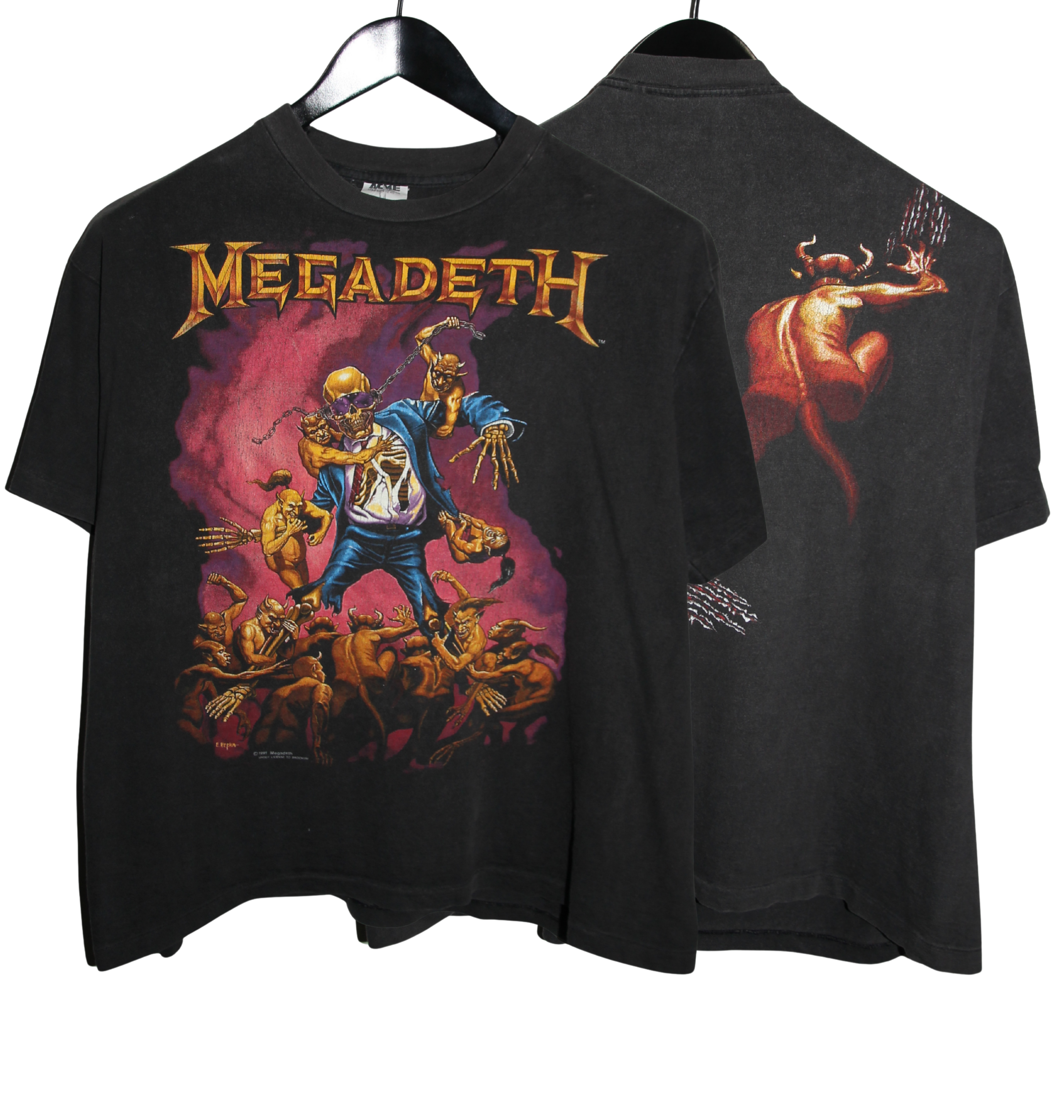 Megadeth 1992 Shirt Vic Goes To Hell Shirt