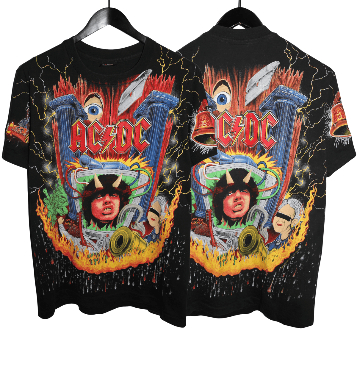 ACDC 1992 Hells Bells All Over Print Shirt - Faded AU