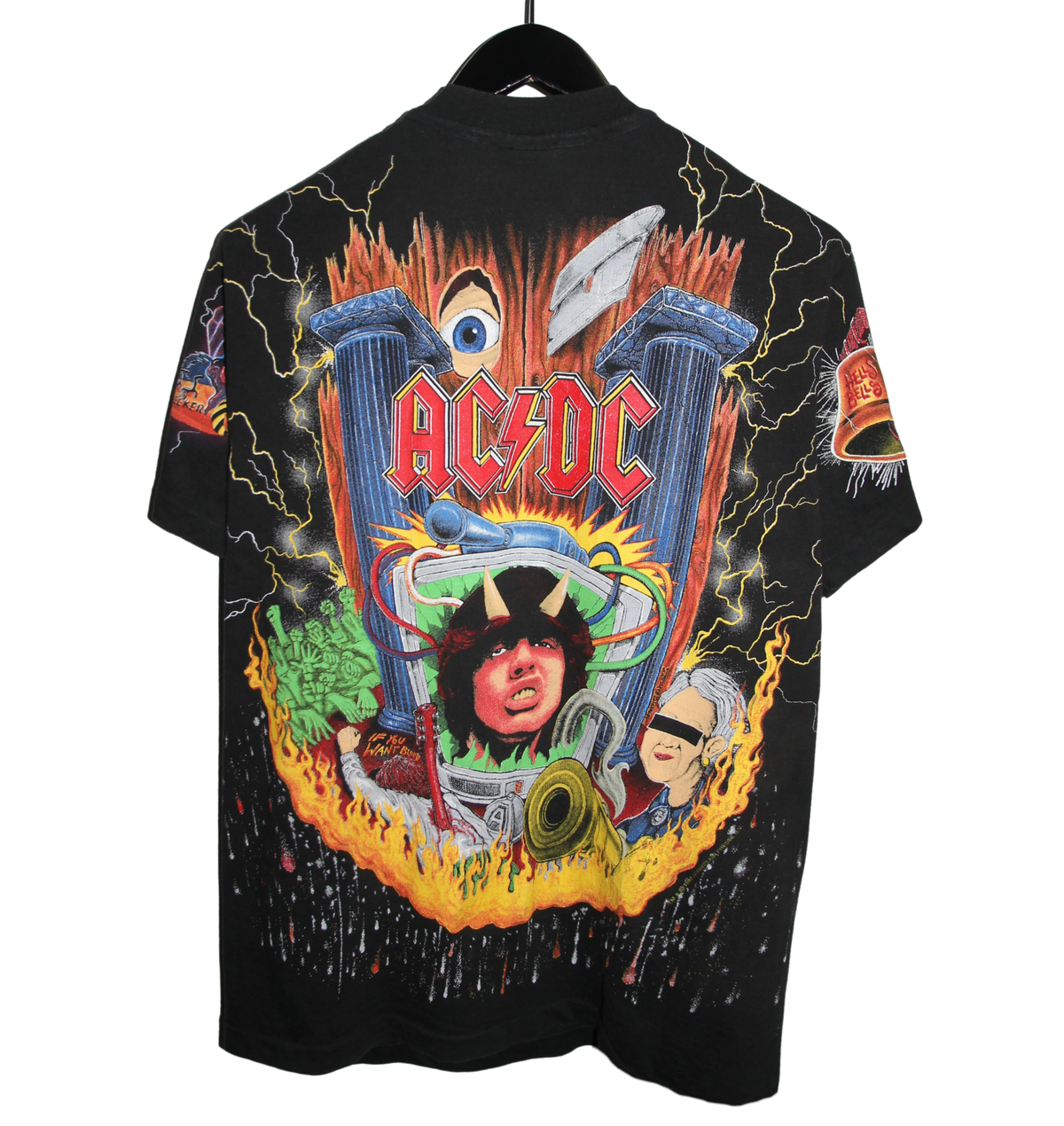 ACDC 1992 Hells Bells All Over Print Shirt - Faded AU