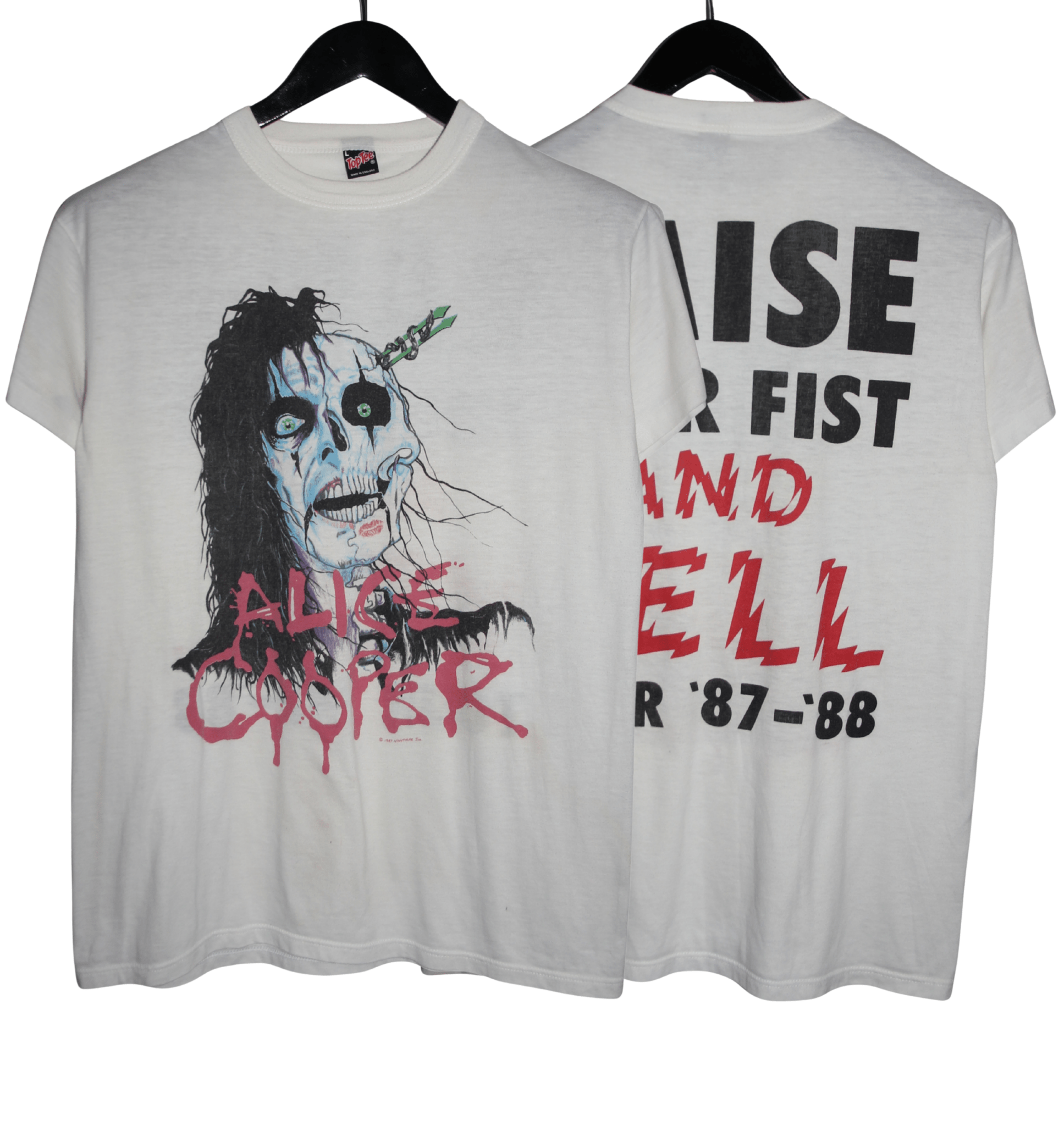 Alice Cooper 1987/88 Raise Your Fist And Yell Tour Shirt - Faded AU