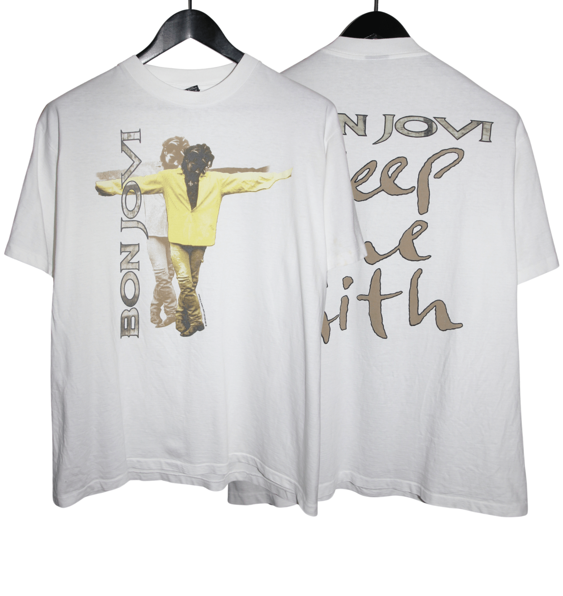 Bon Jovi 1992 Keep The Faith Tour Shirt - Faded AU