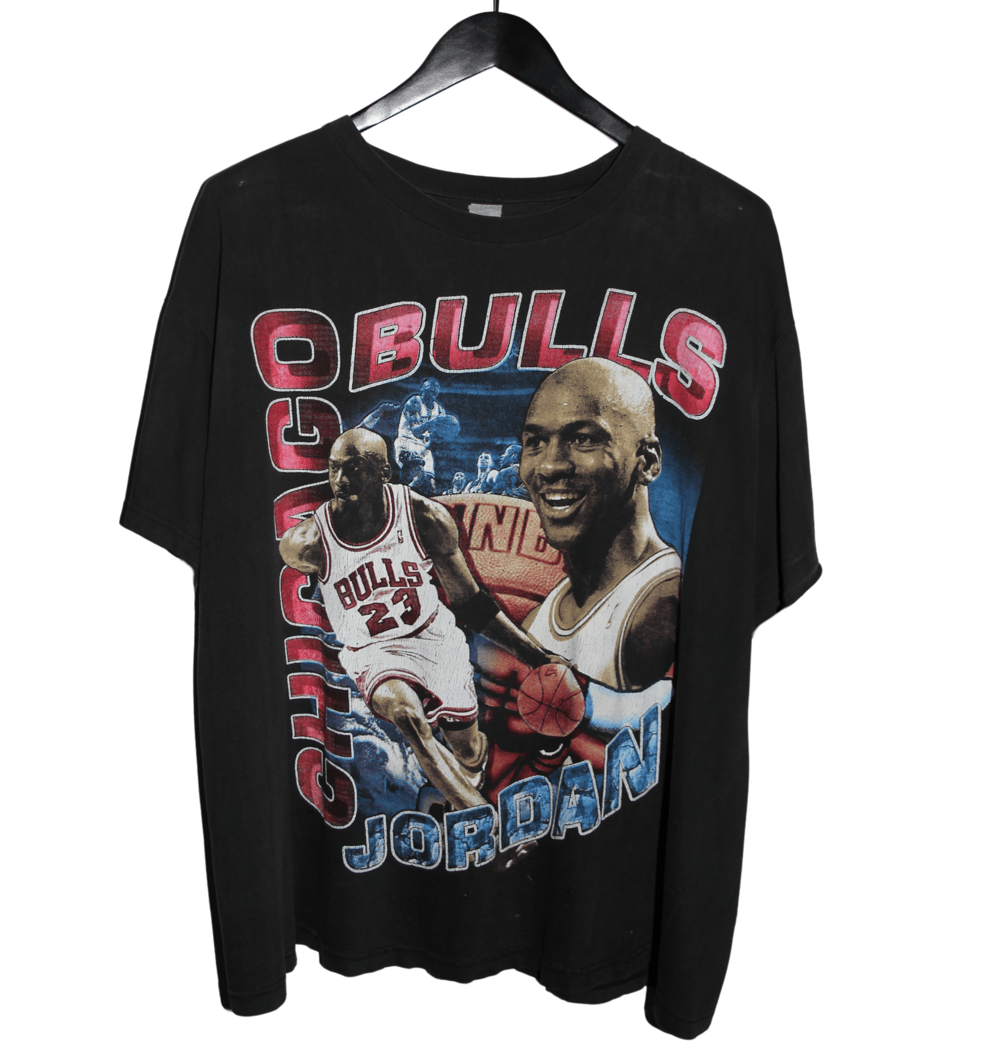 Chicago Bulls 90's Michael Jordan Rap Tee - Faded AU