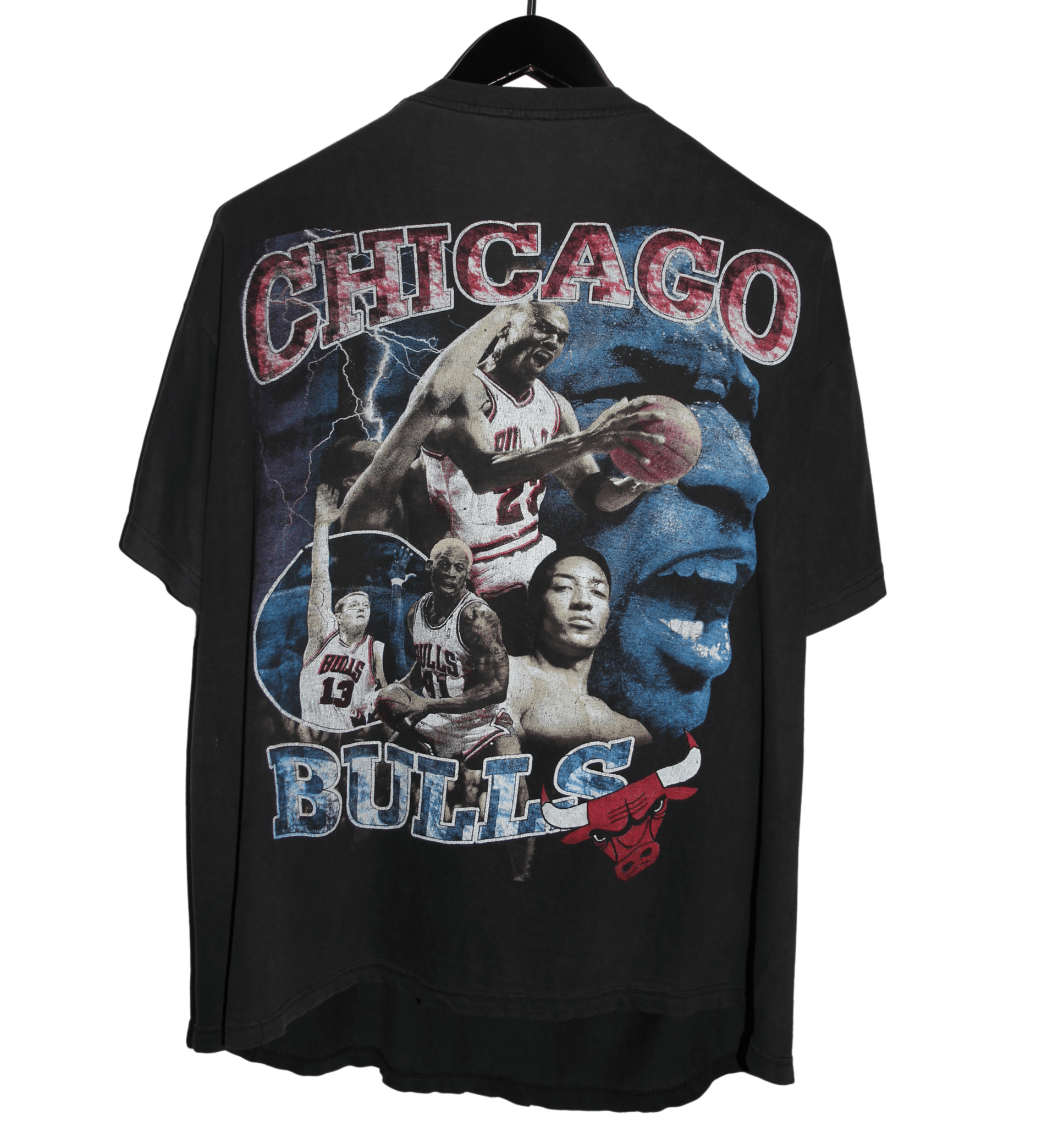 Chicago Bulls 90's Michael Jordan Rap Tee - Faded AU