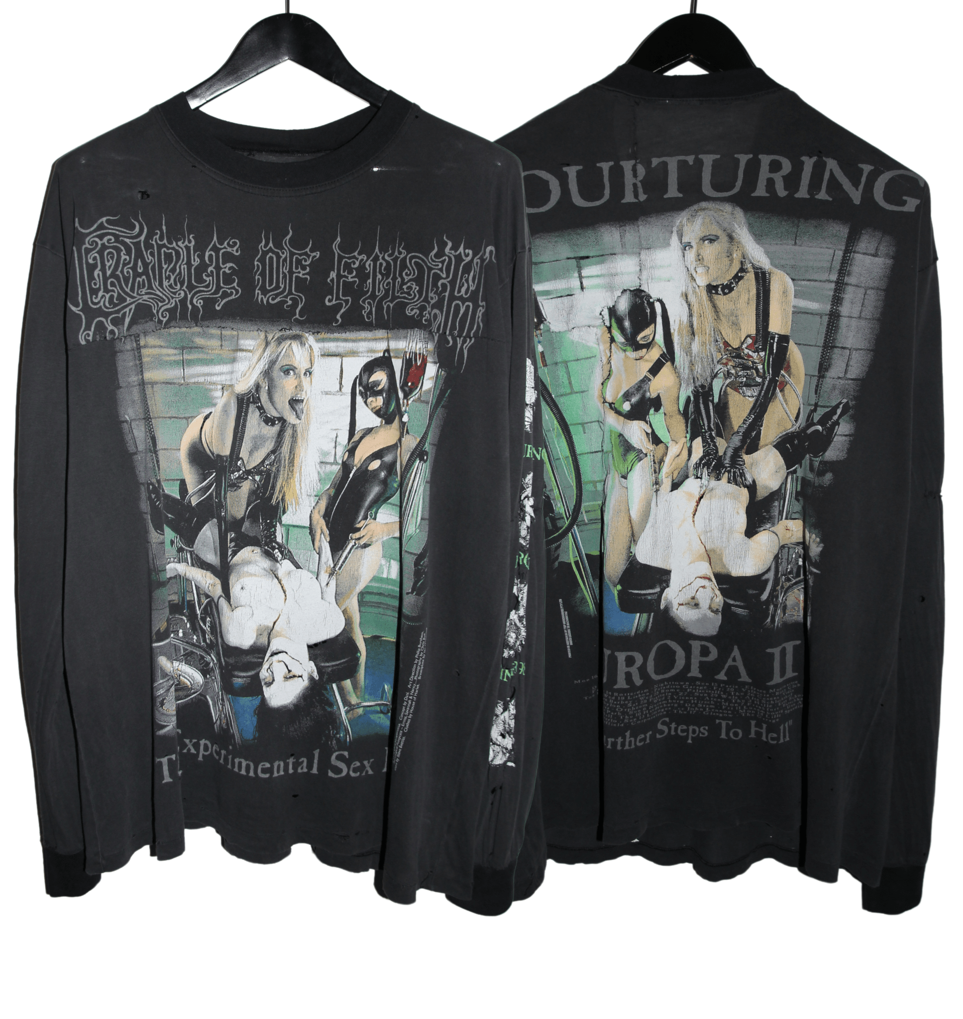 Cradle of Filth 1998 The Experimental Sex Files Shirt - Faded AU