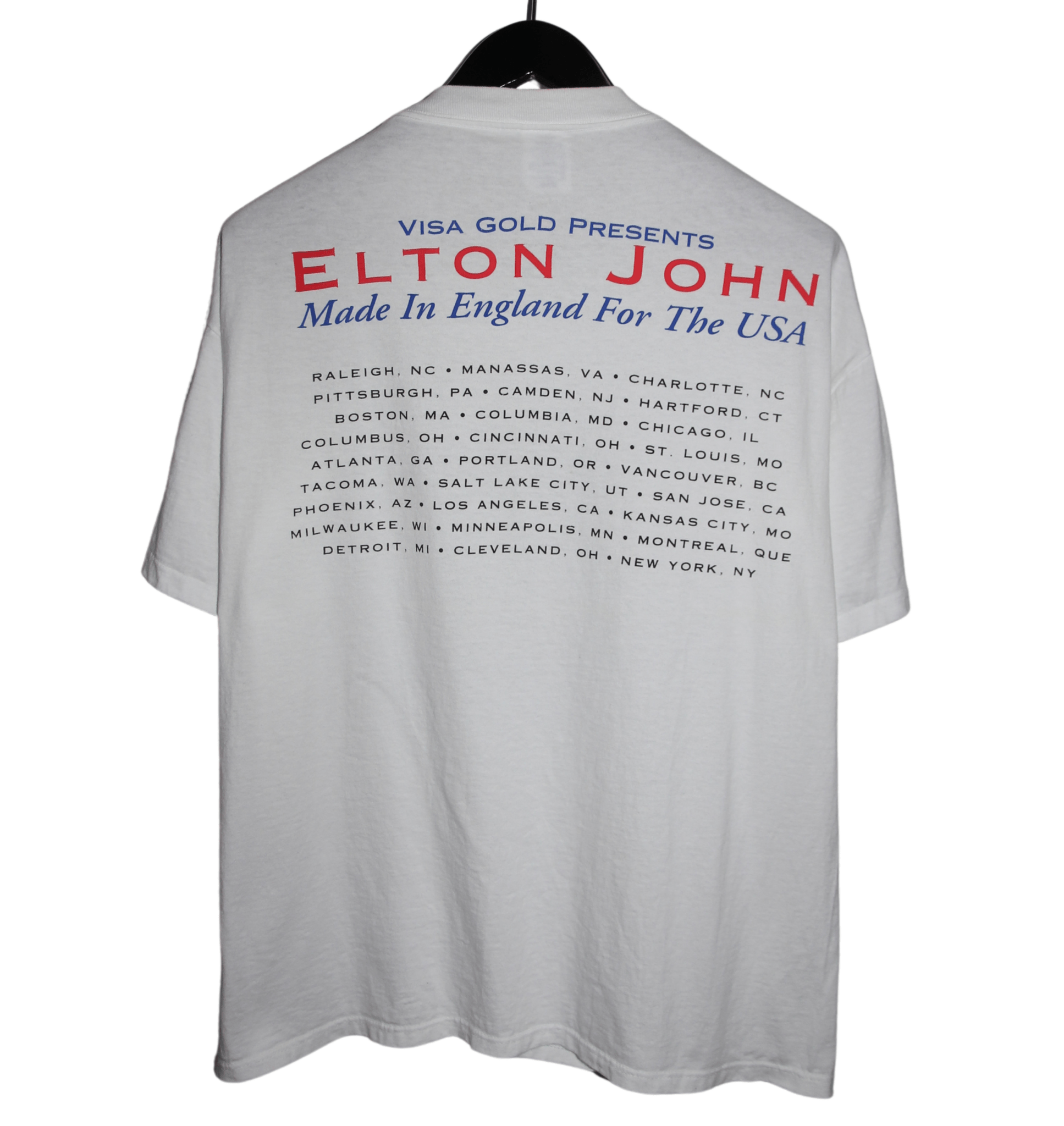 Elton John 1995 Made In England Tour Shirt - Faded AU
