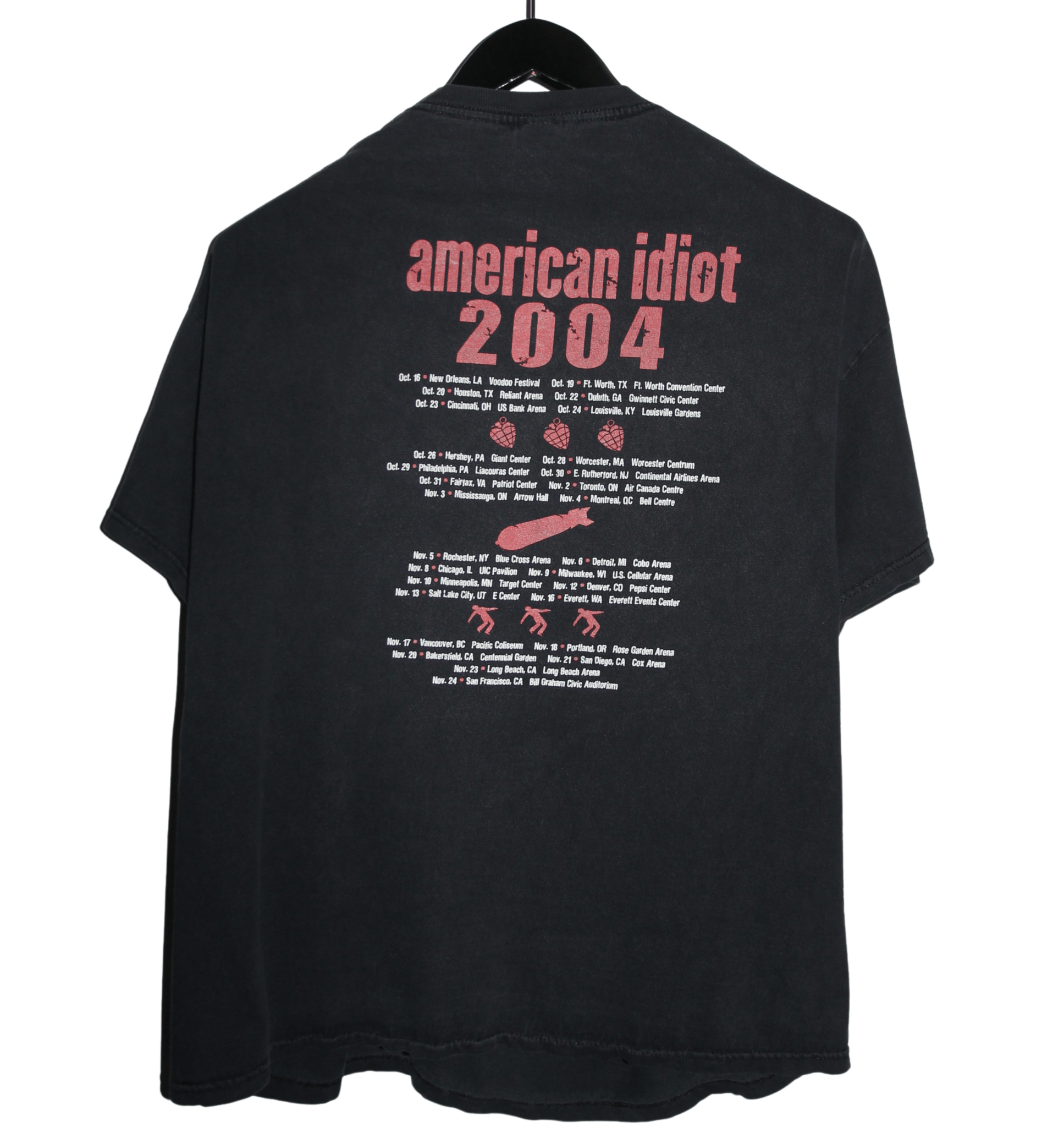 Green Day 2004 American Idiot Tour Shirt - Faded AU