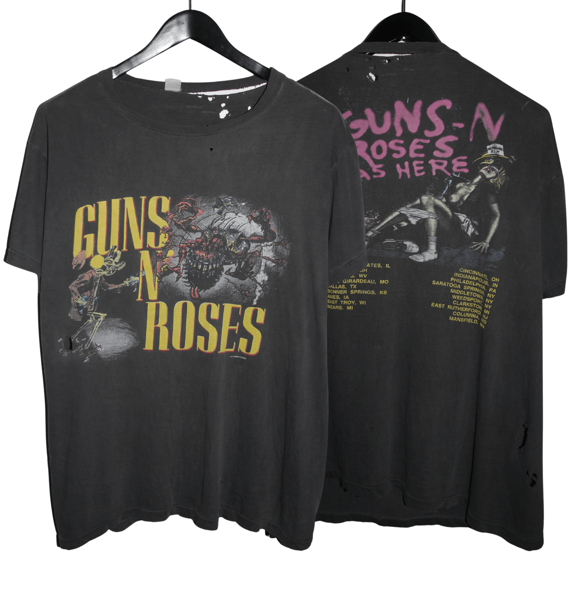 Guns N Roses 1987 Was Here Tour Shirt - Faded AU
