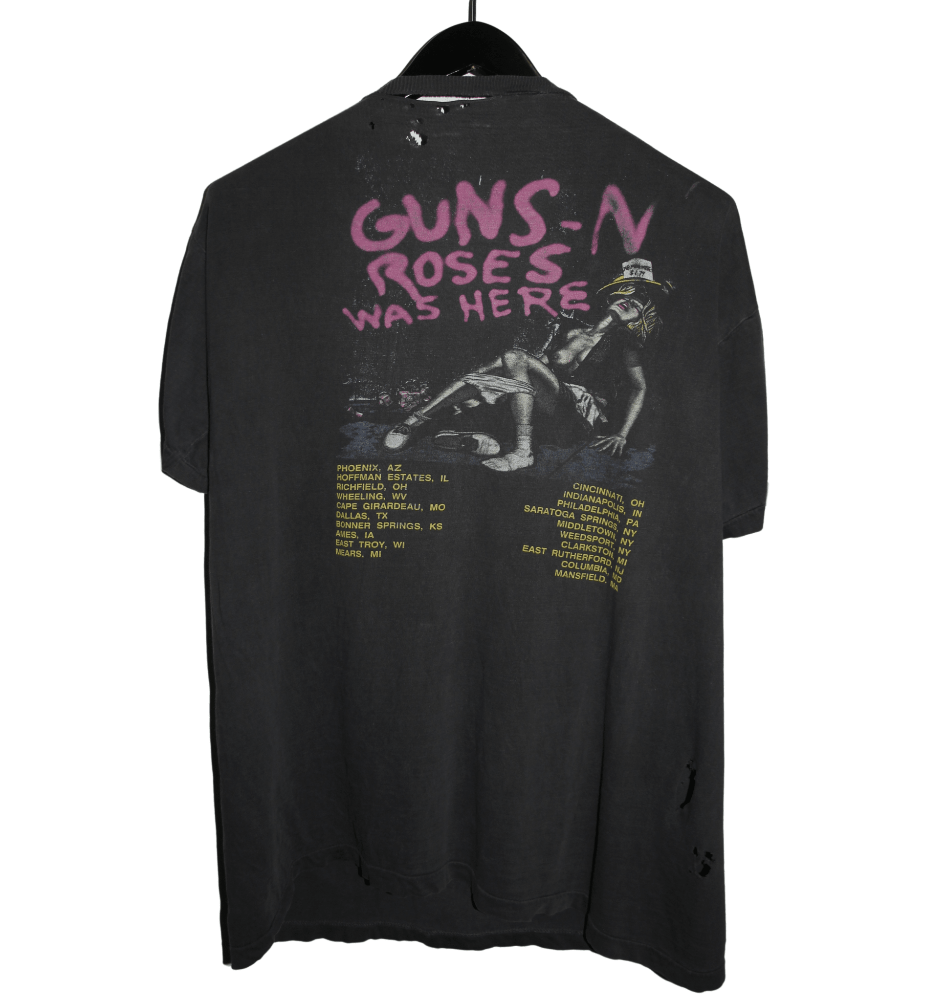 Guns N Roses 1987 Was Here Tour Shirt - Faded AU