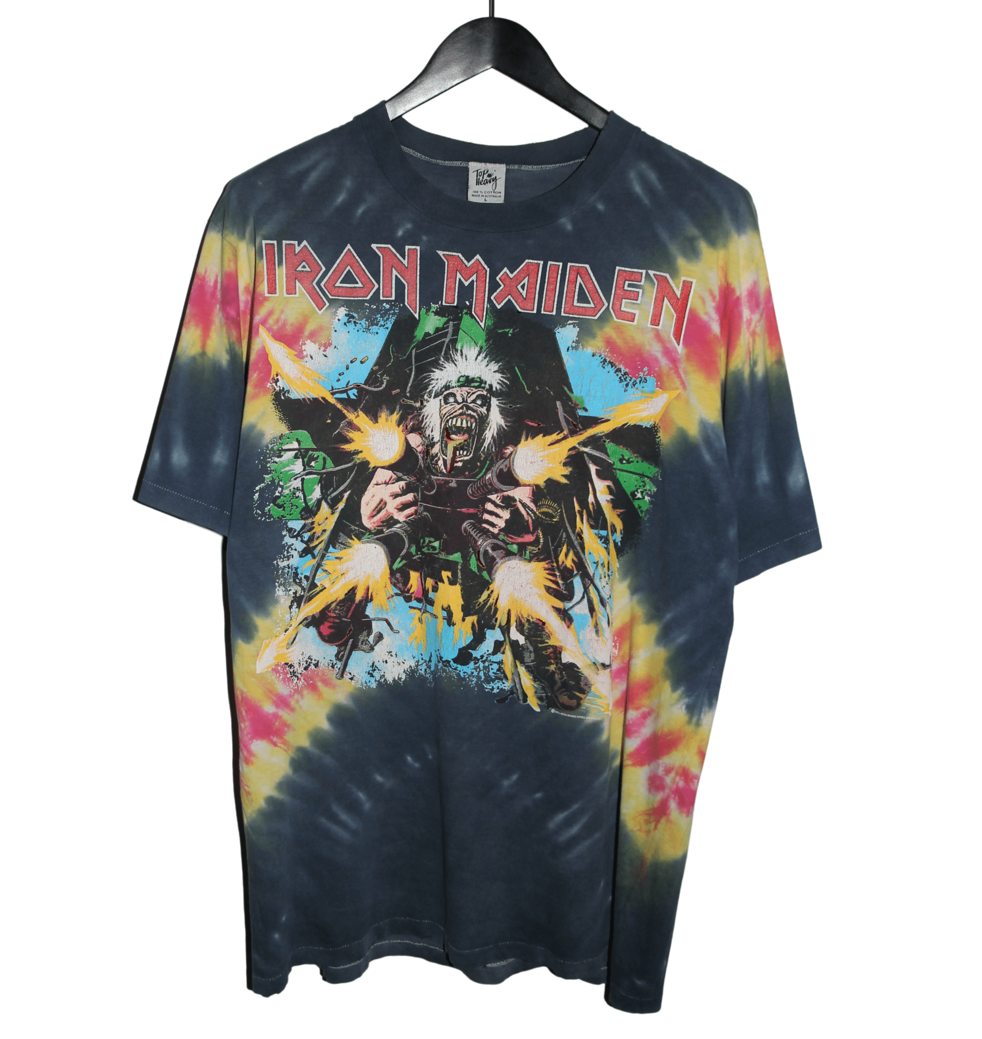 Iron Maiden 1990 Tailgunner Tie Dye Shirt - Faded AU