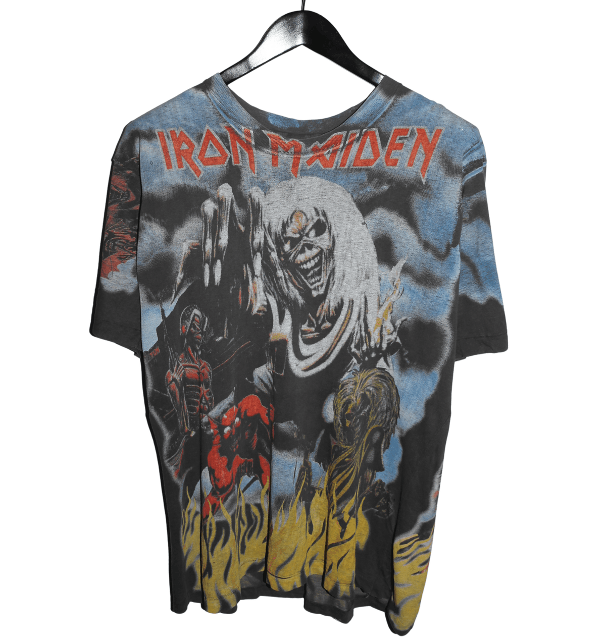 Iron Maiden 90's The Number of the Beast All Over Print Shirt - Faded AU