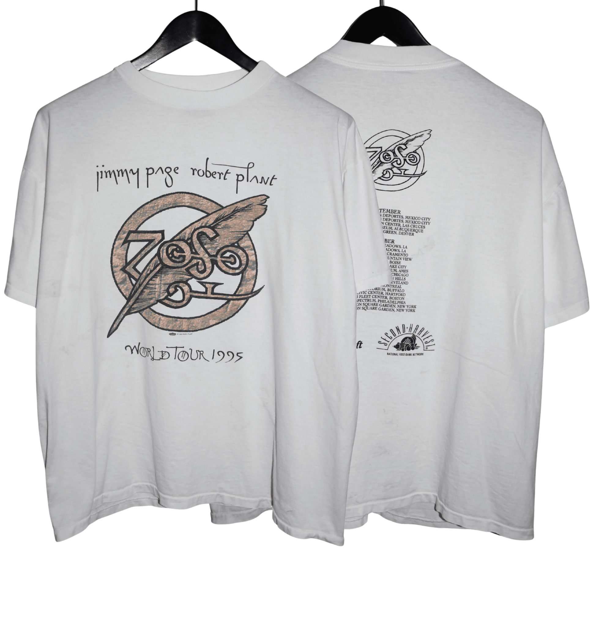 Jiimmy Page Robert Plant 1995 Zoso World Tour Shirt - Faded AU