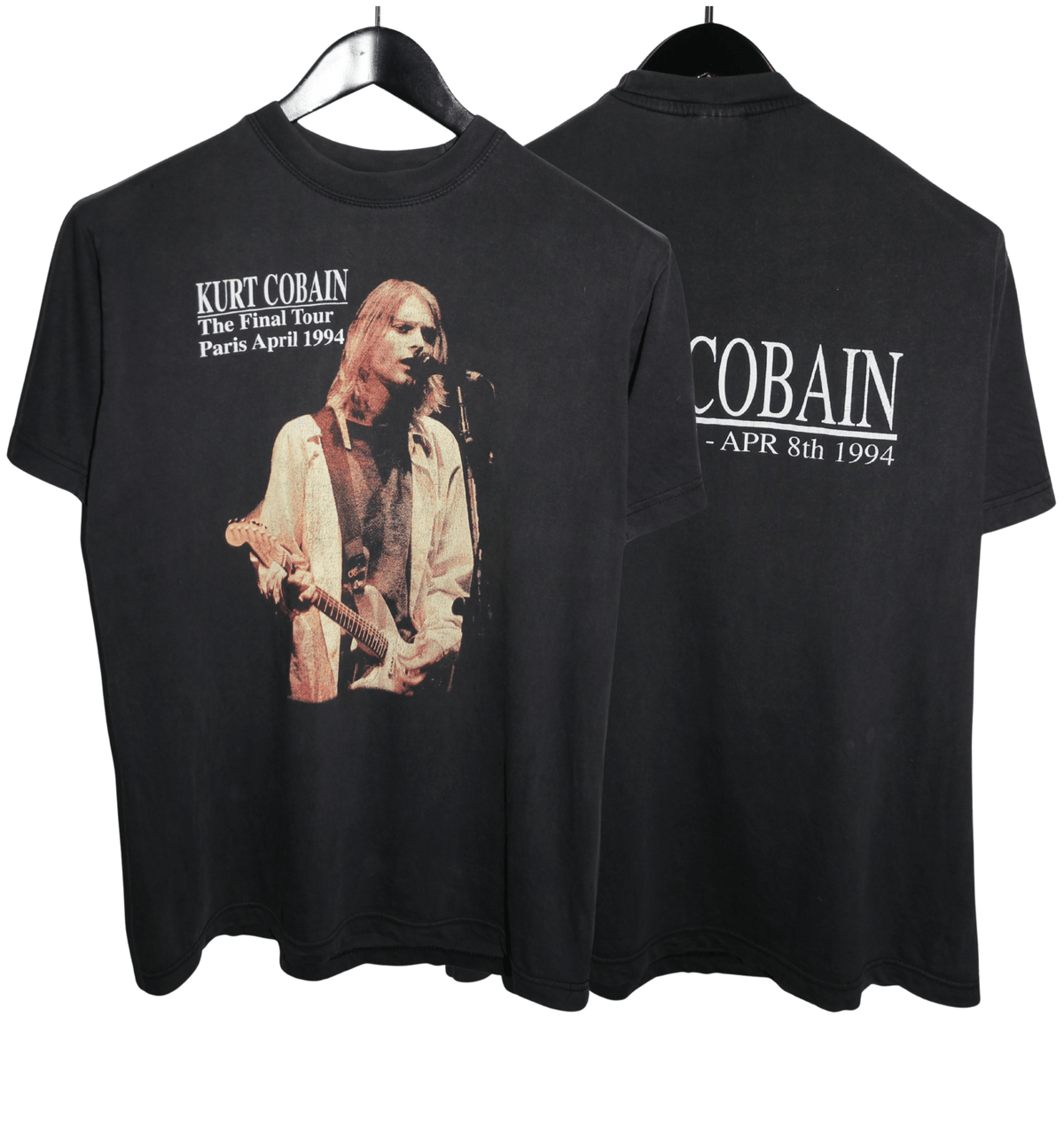 Kurt Cobain 1994 The Final Tour Paris Memorial Shirt - Faded AU