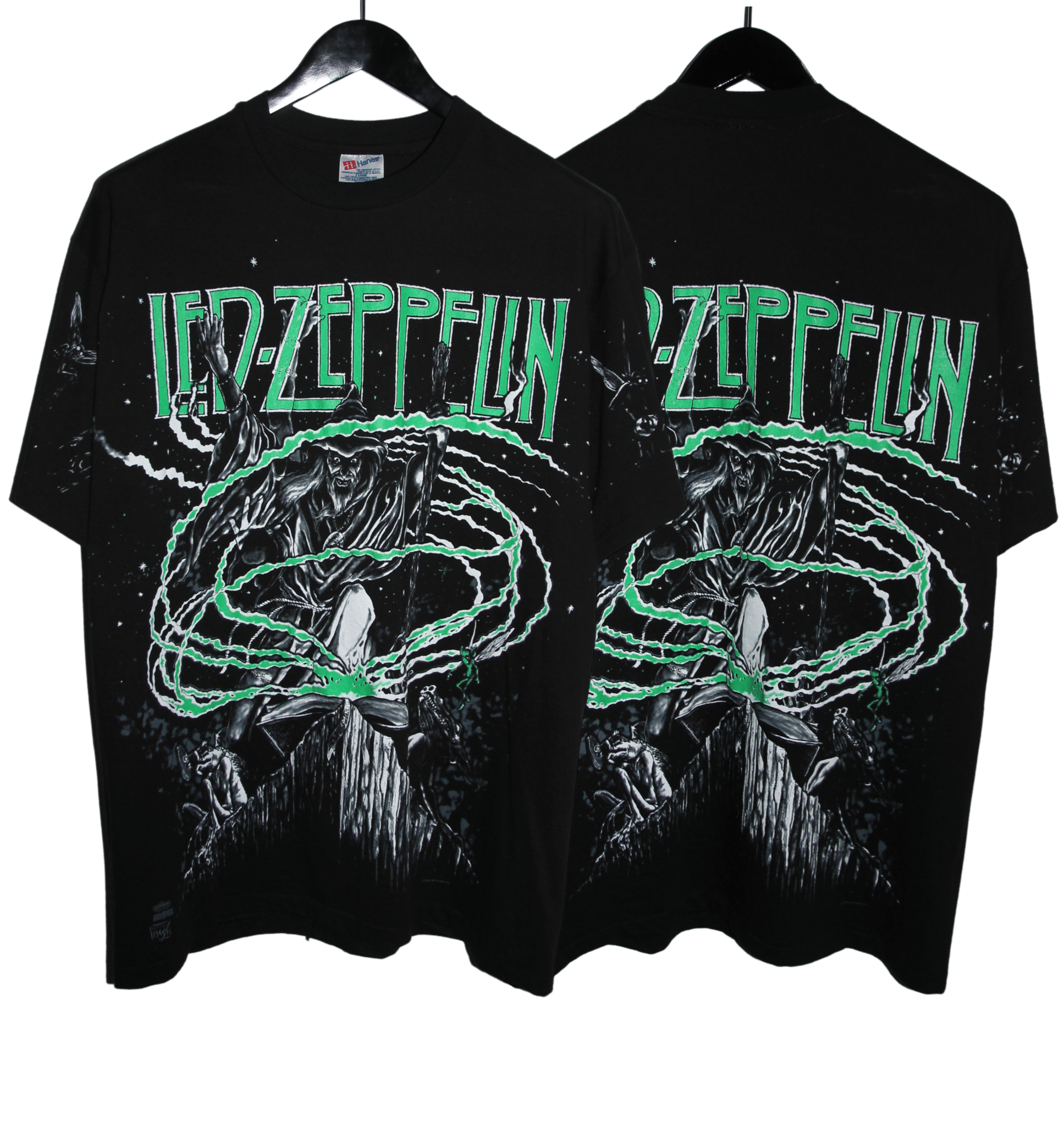 Led Zeppelin 1992 Wizard All Over Print Shirt - Faded AU