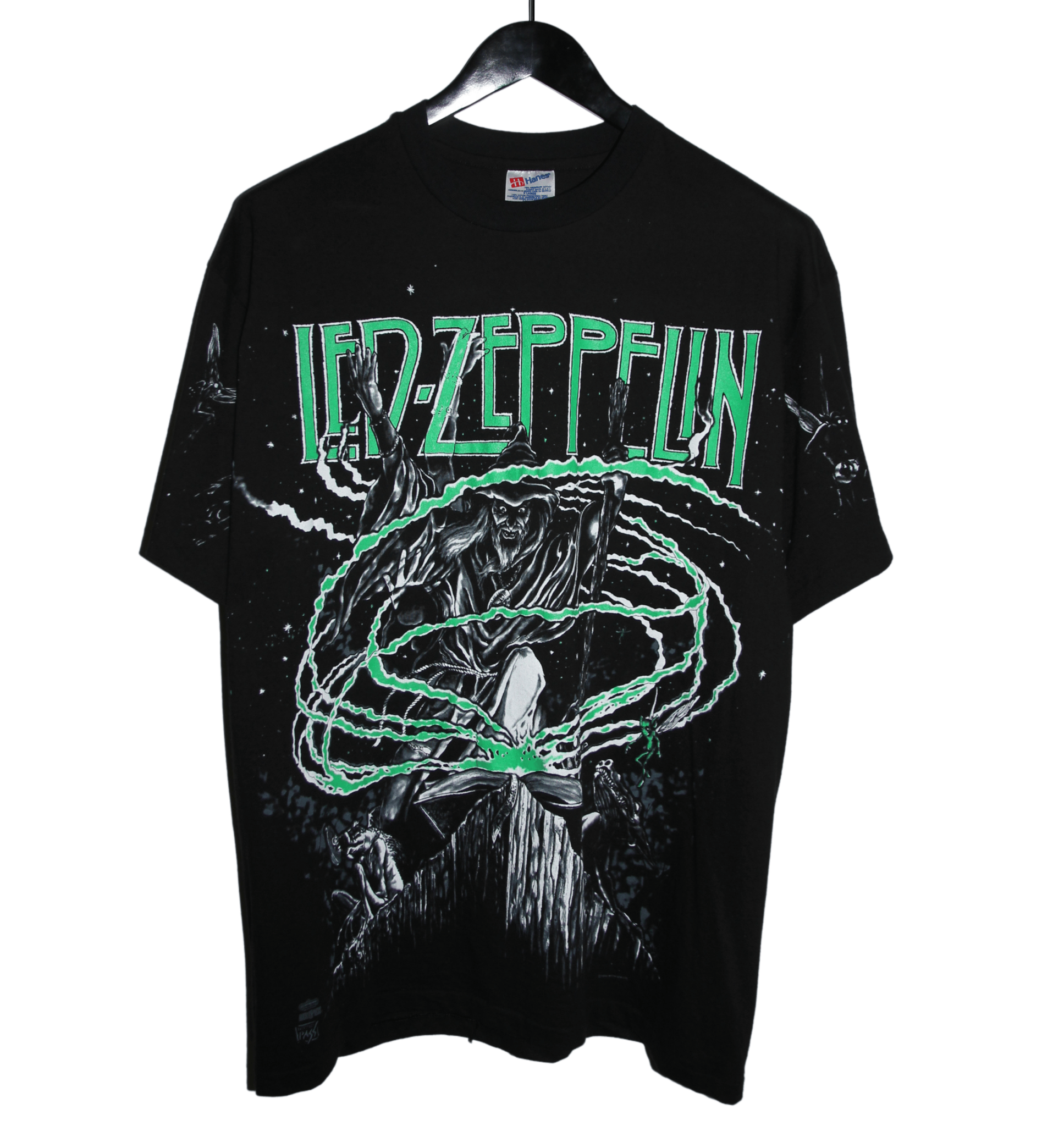 Led Zeppelin 1992 Wizard All Over Print Shirt - Faded AU