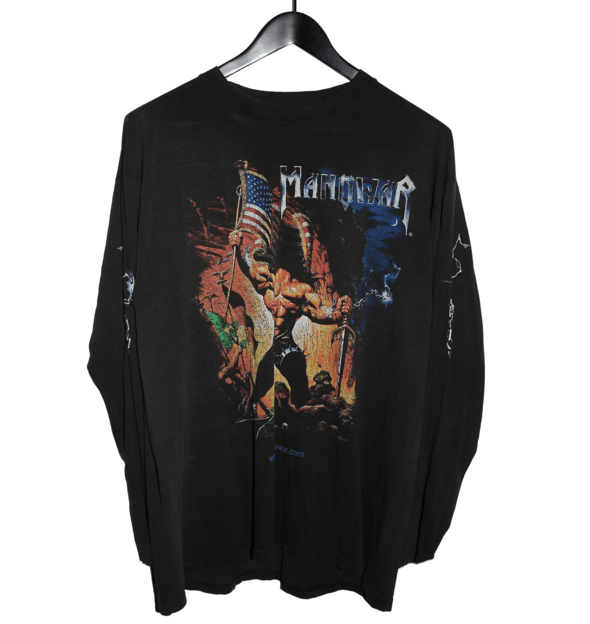 Manowar 2002 Warriors of the World Album Long Sleeve - Faded AU