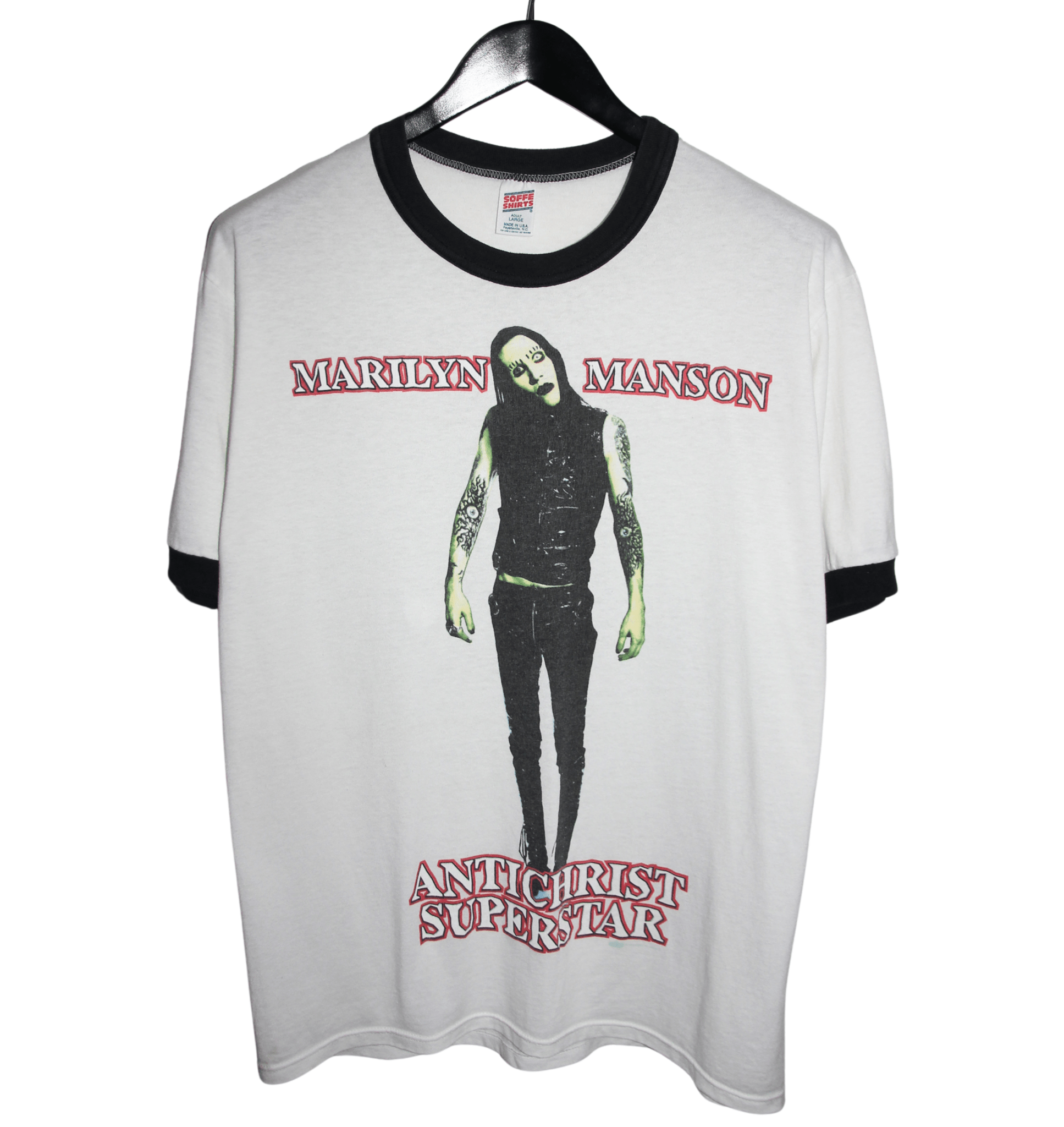 Marilyn Manson 1996 Antichrist Superstar Ringer Shirt - Faded AU