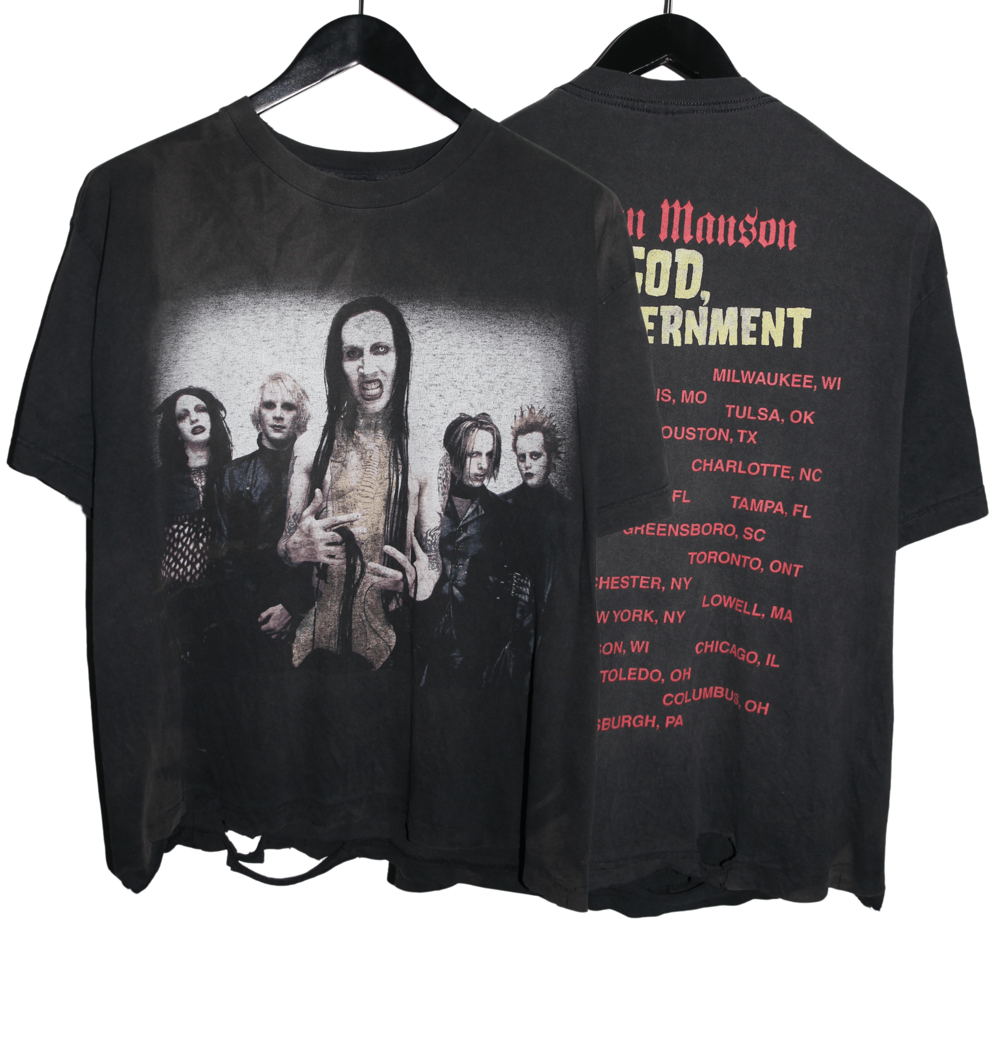 Marilyn Manson 2000 Guns Gods and Government Shirt - Faded AU