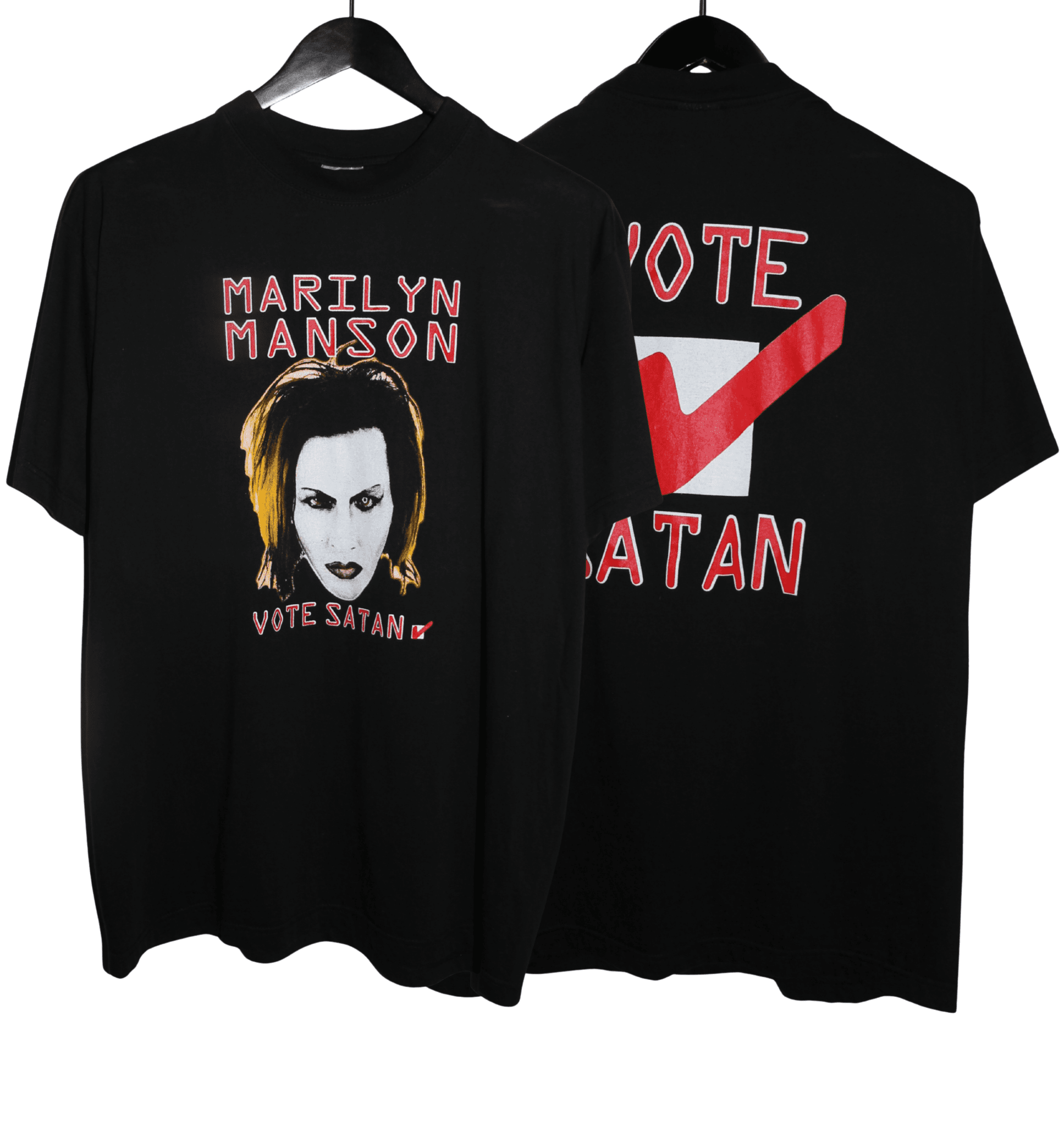Marilyn Manson 90's Vote Satan Shirt - Faded AU