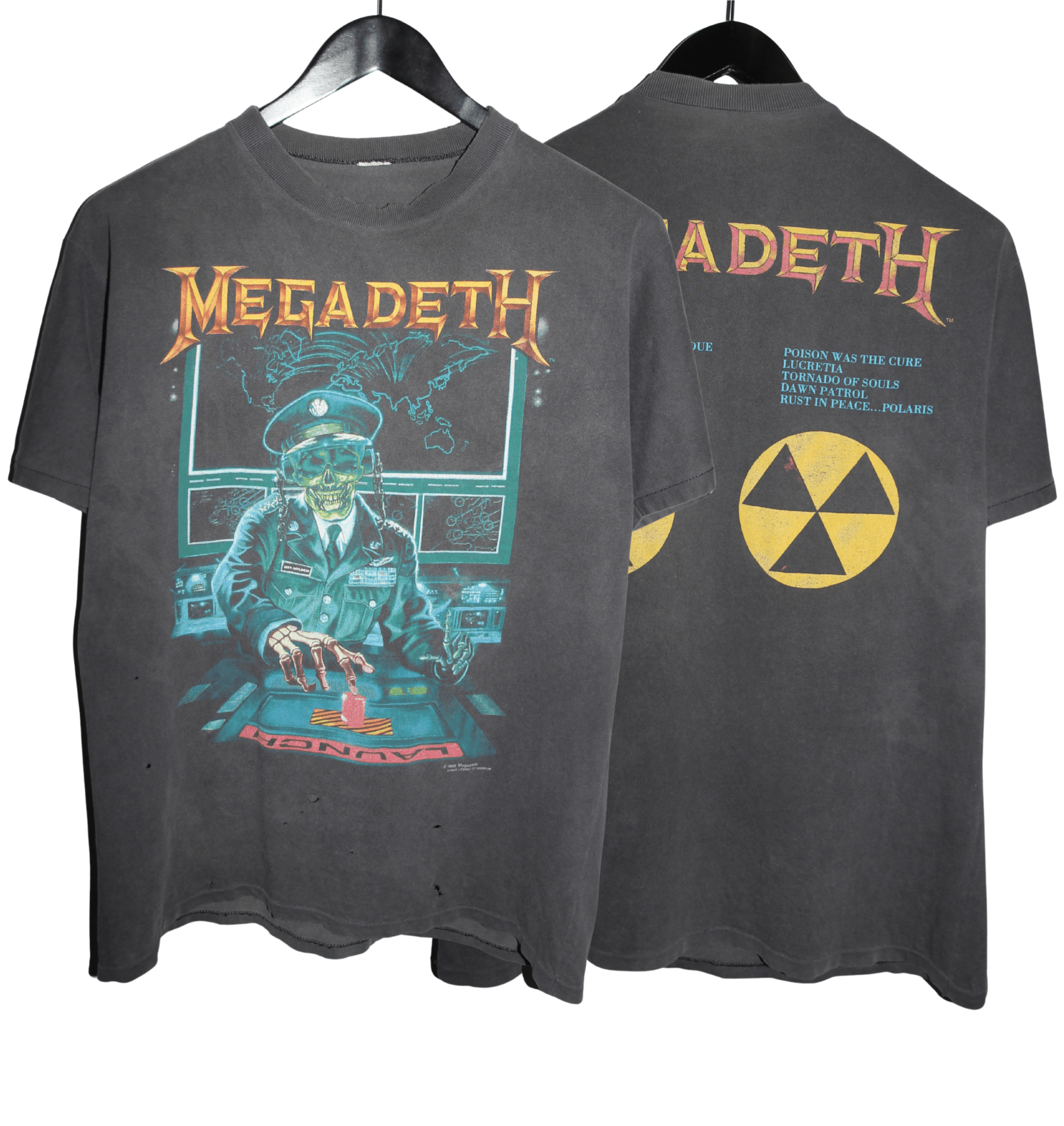 Megadeth 1990 Rust in Peace Tour Shirt - Faded AU