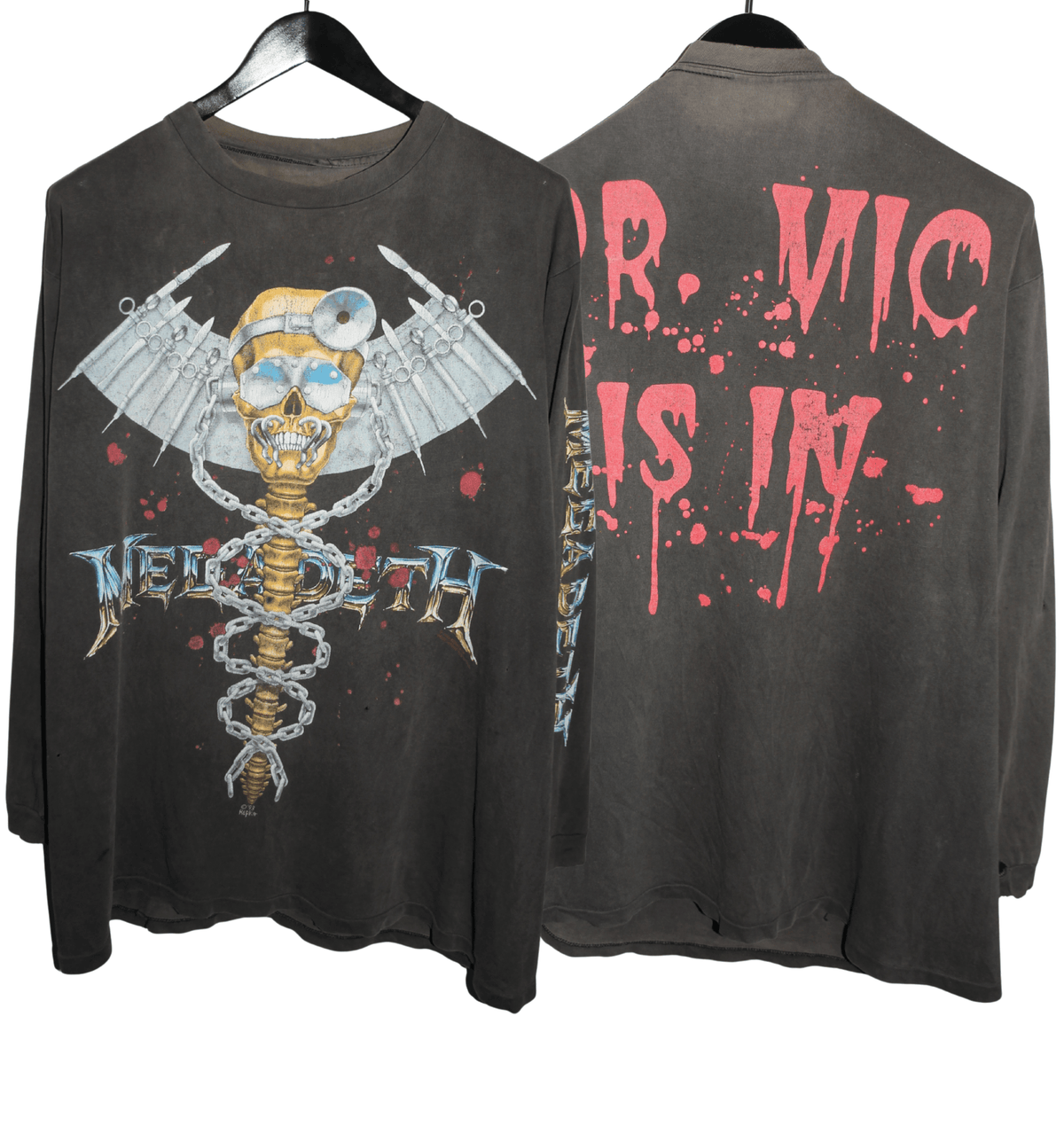 Megadeth 1993 Dr Vic Is In Long Sleeve - Faded AU