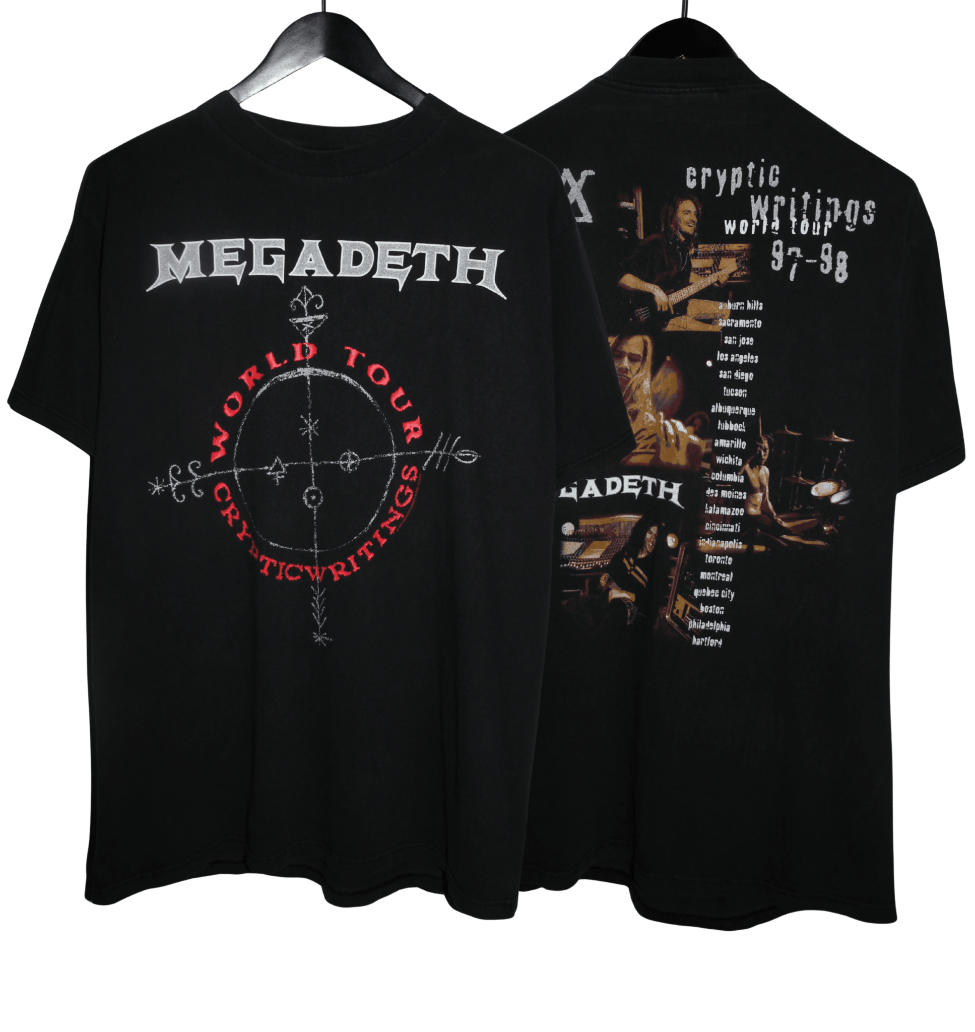 Megadeth 1997/98 Cryptic Writing Tour Shirt - Faded AU