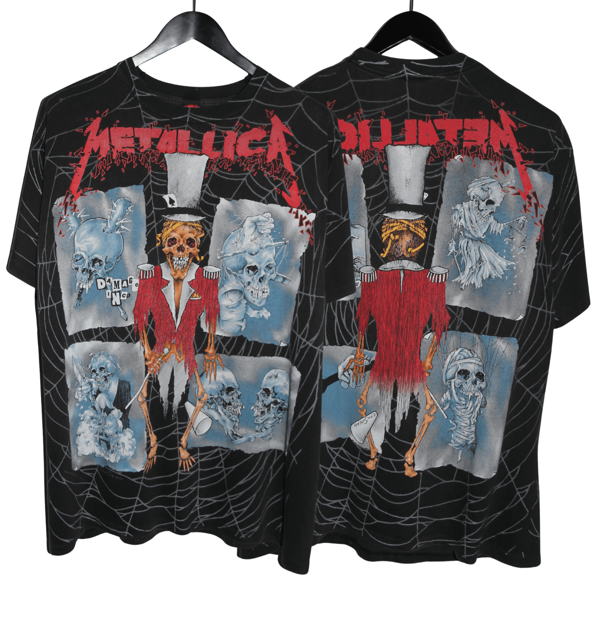 Metallica 1992 Ringmaster Pushead All Over Print Shirt - Faded AU