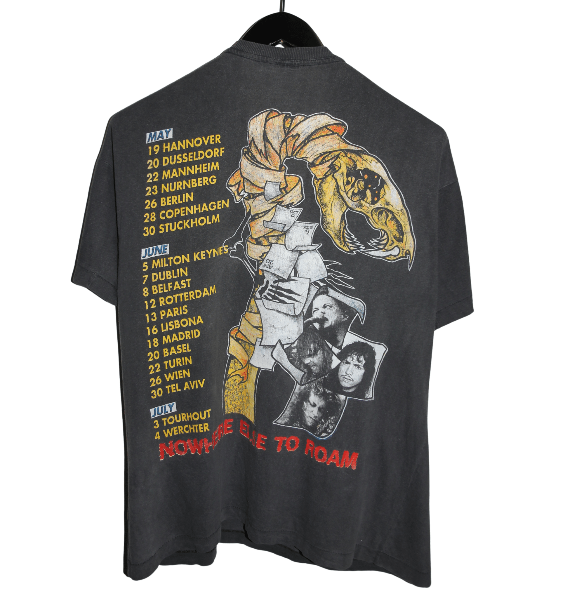 Metallica 1993 Nowhere Else To Roam Sad But True Tour Shirt - Faded AU