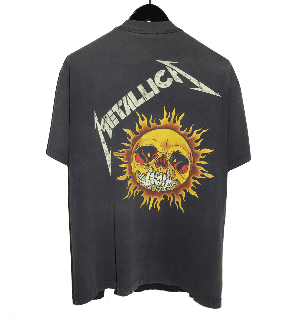Metallica 1994 Pushead Flaming Skull Shirt - Faded AU