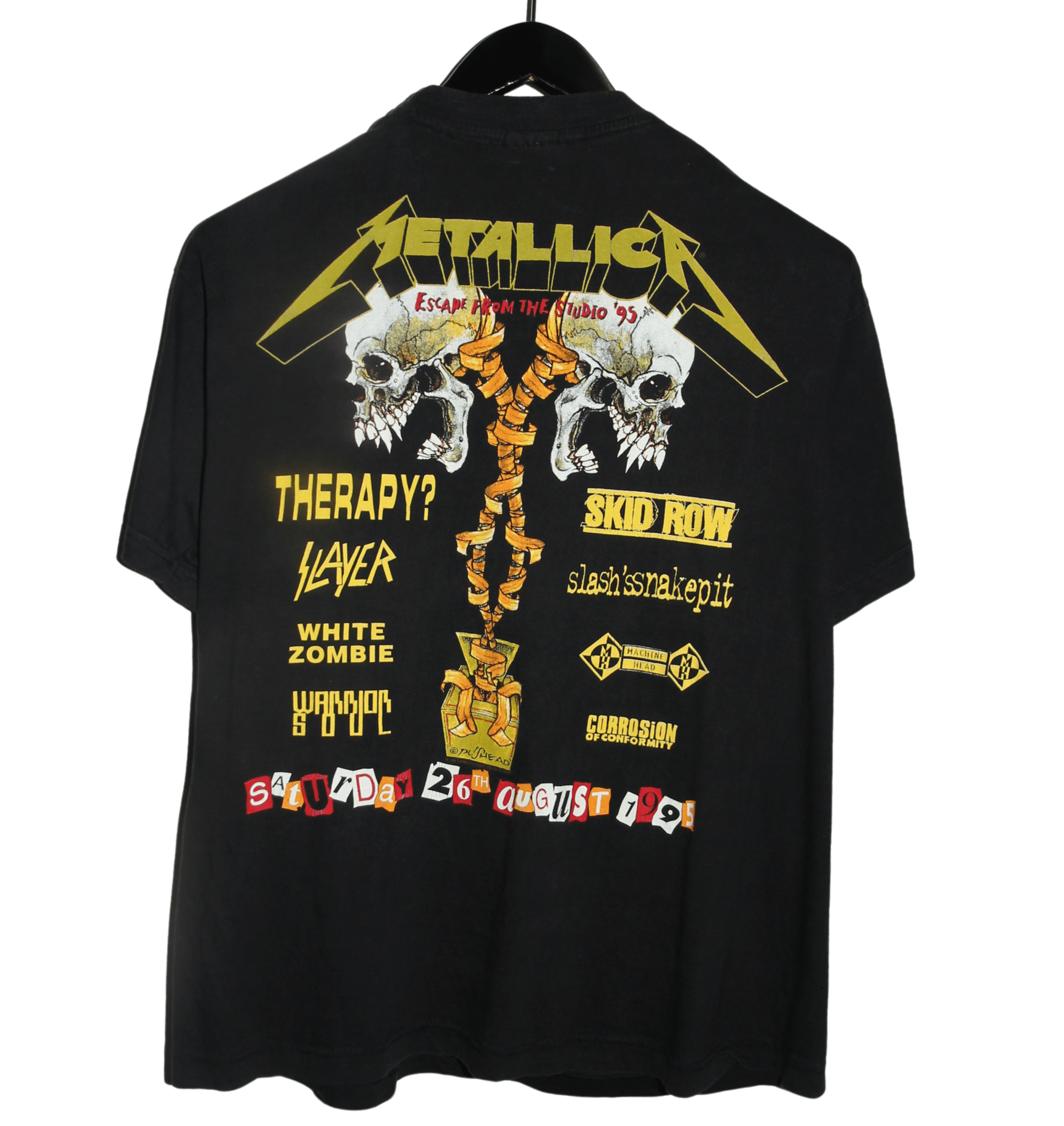 Metallica 1995 Pushead Donington Tour Shirt - Faded AU
