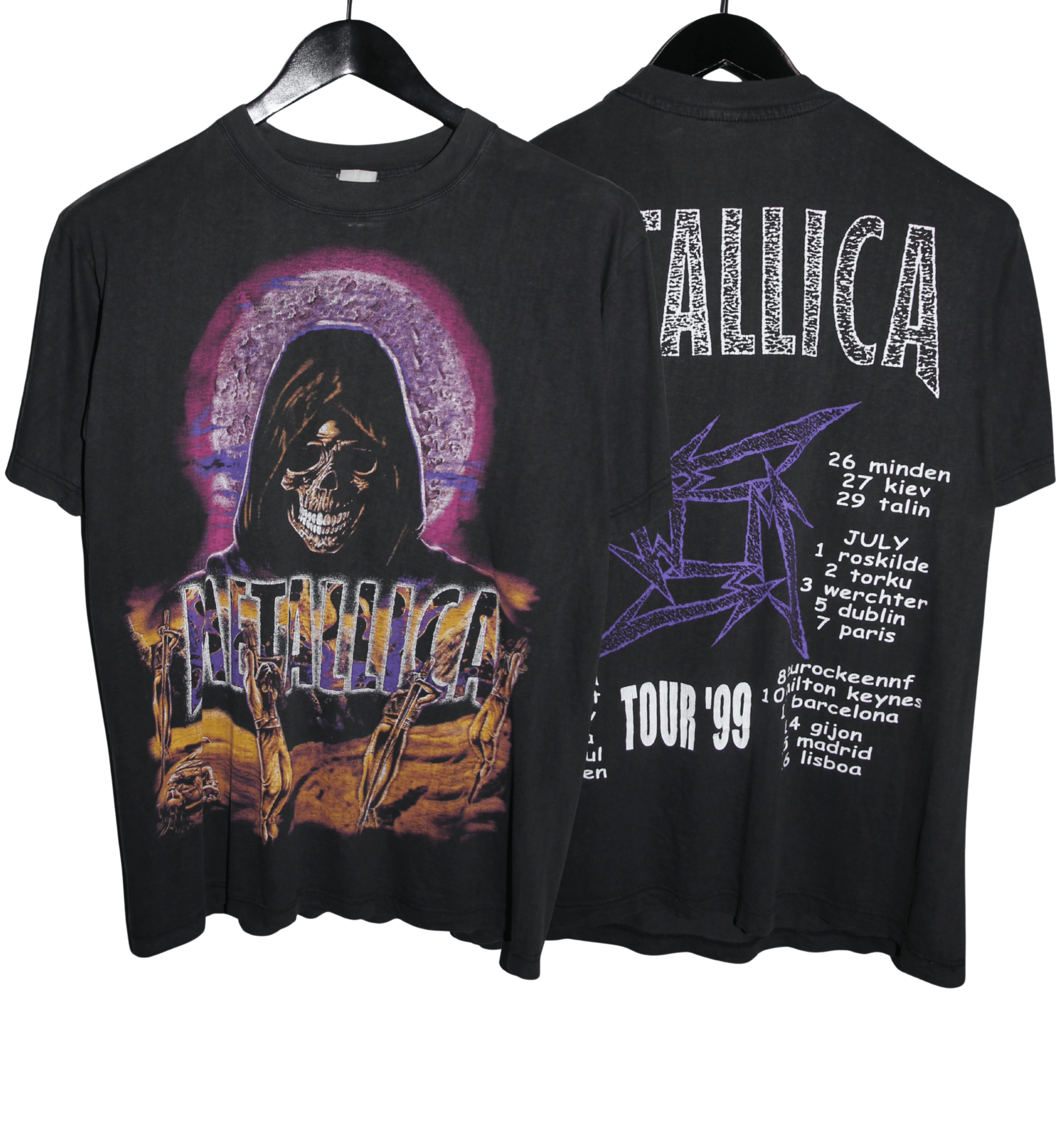 Metallica 1999 European Tour Shirt - Faded AU