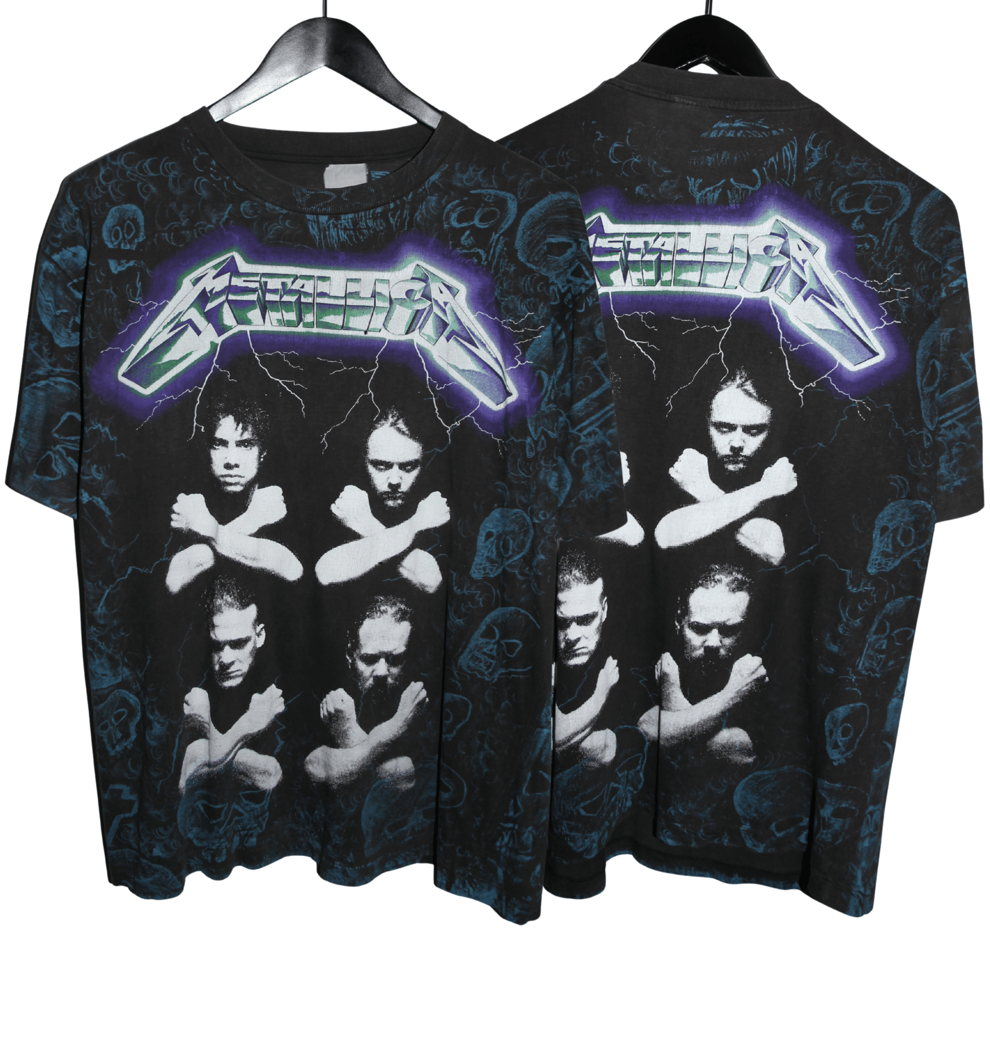 Metallica 90's Euro All Over Print Shirt - Faded AU