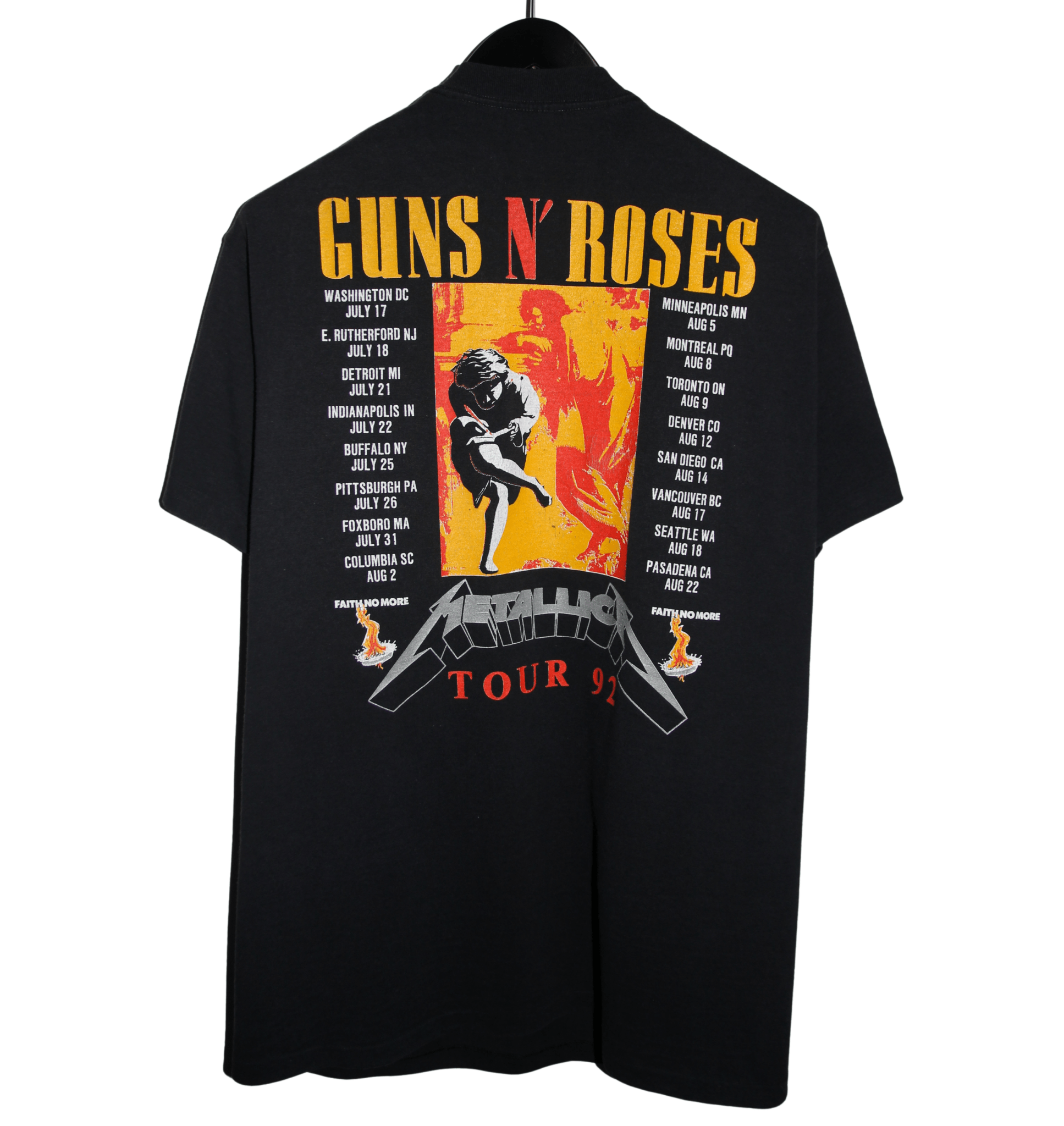 Metallica & Guns N' Roses 1992 Tour Shirt - Faded AU