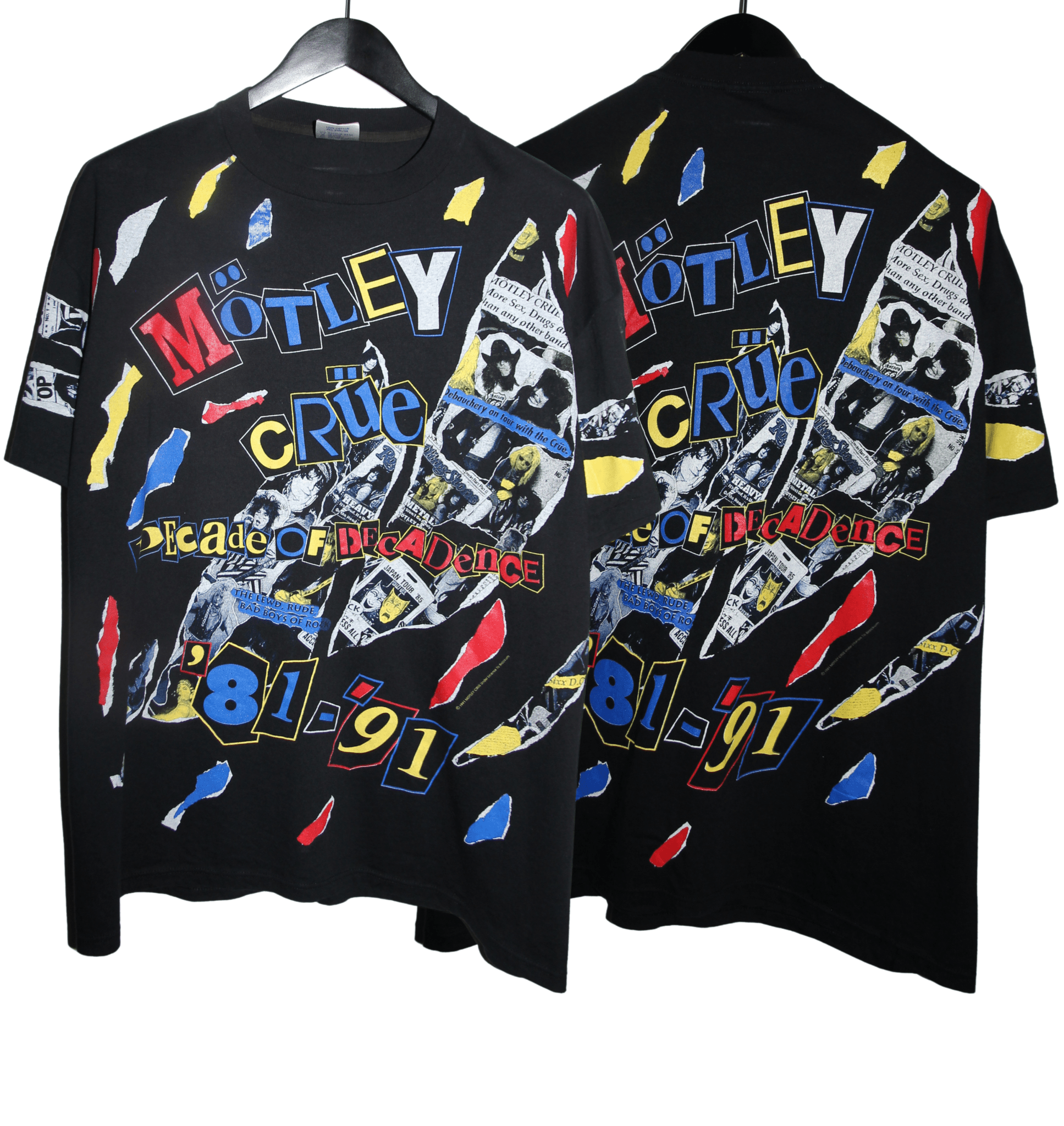 Motley Crue 1991 Decade of Decadence All Over Print Shirt - Faded AU