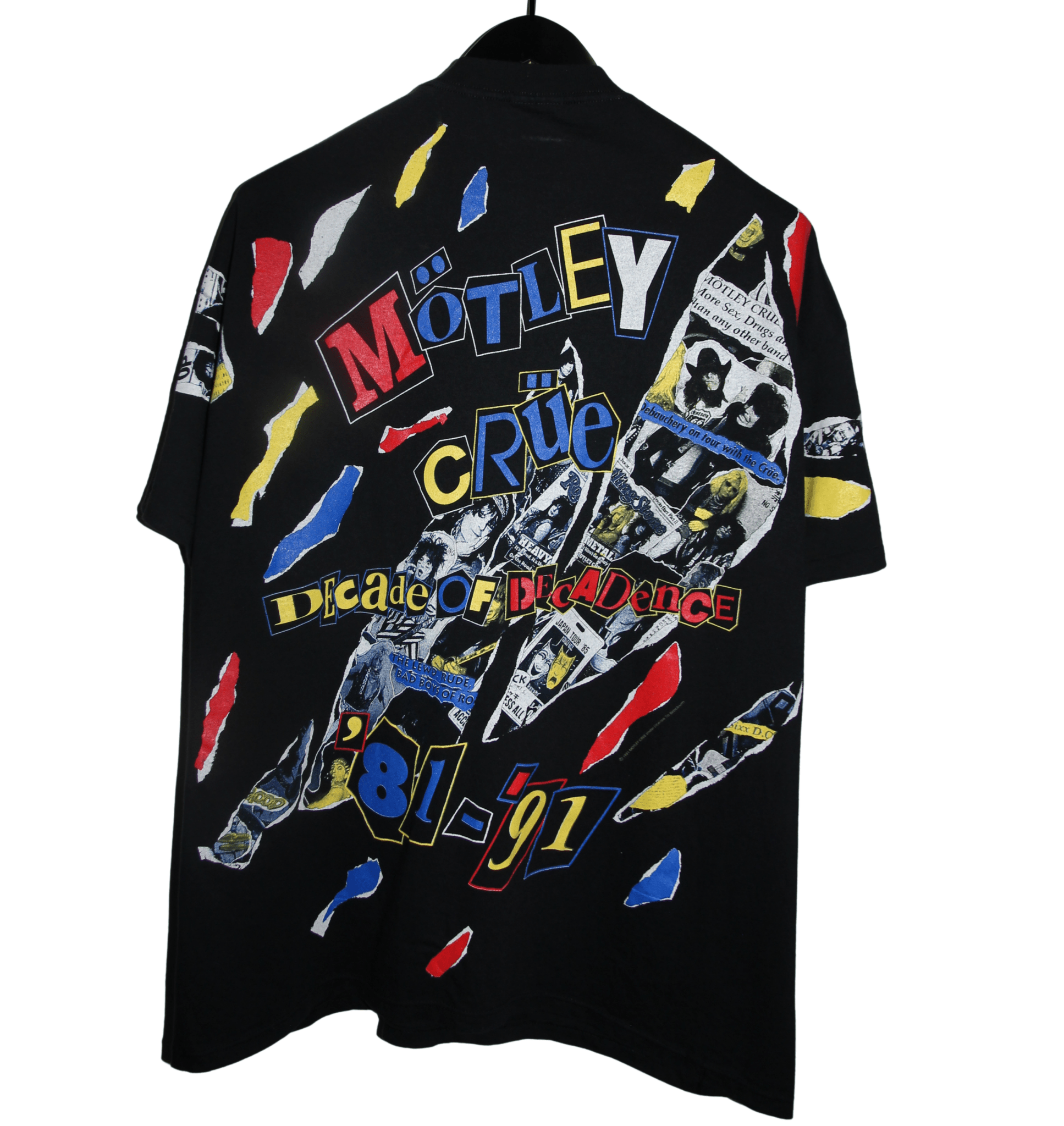 Motley Crue 1991 Decade of Decadence All Over Print Shirt - Faded AU