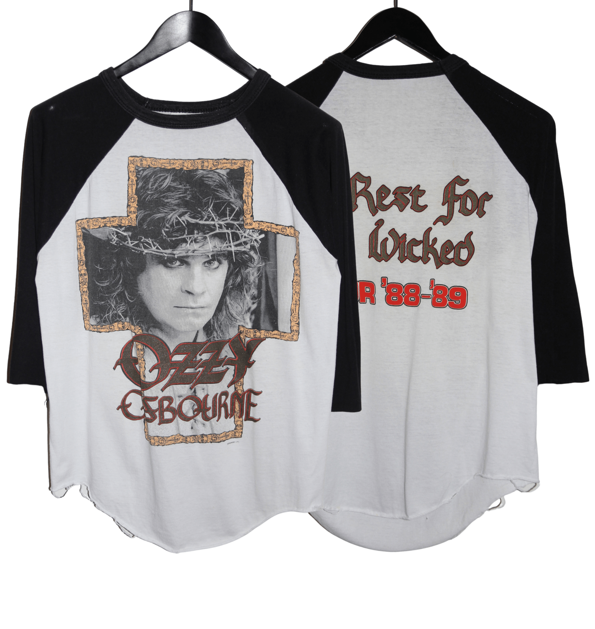 Ozzy Osbourne 1988/89 No Rest for the Wicked Raglan - Faded AU