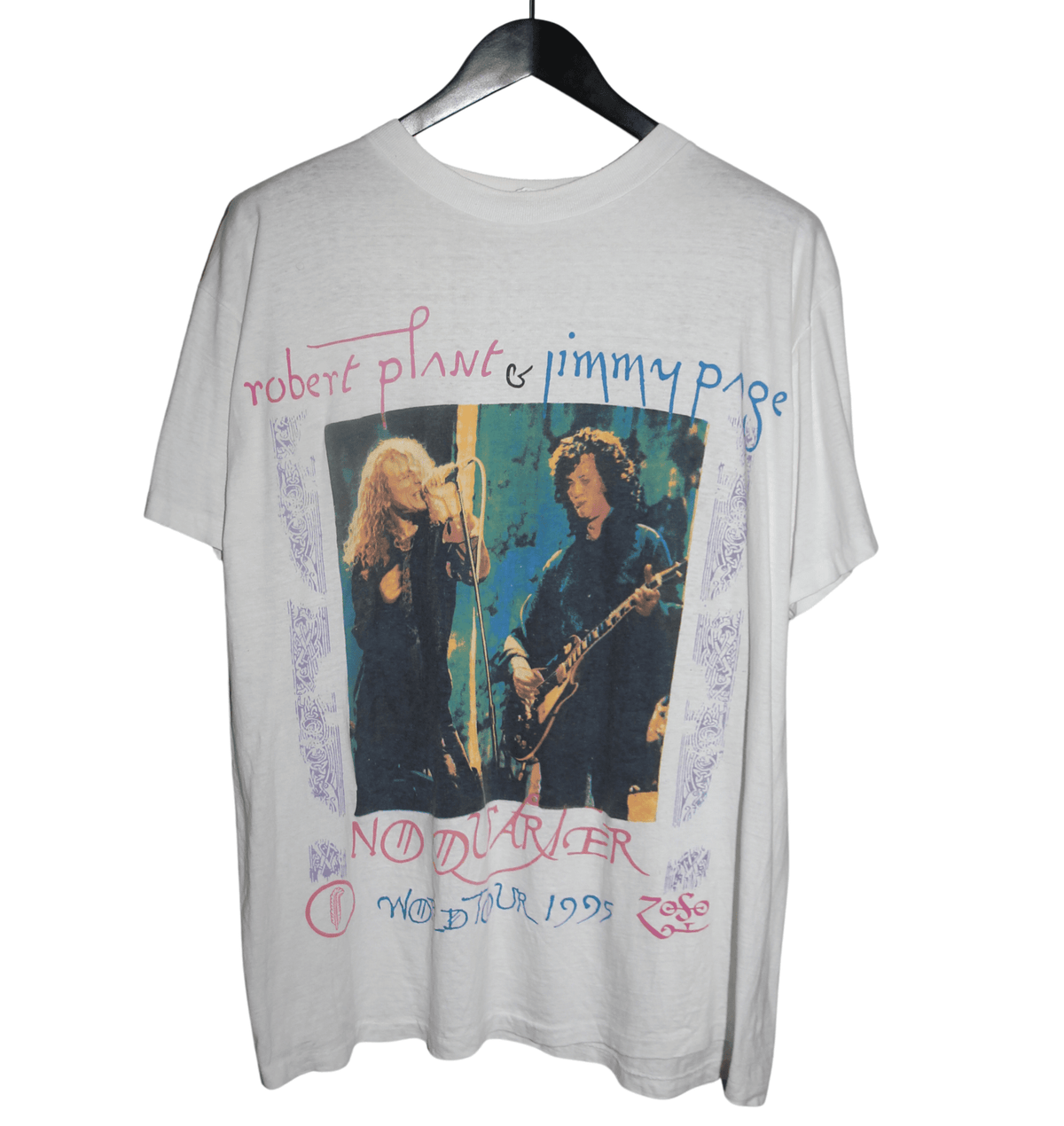 Robert Plant & Jimmy Page 1995 No Quarter Tour Shirt - Faded AU