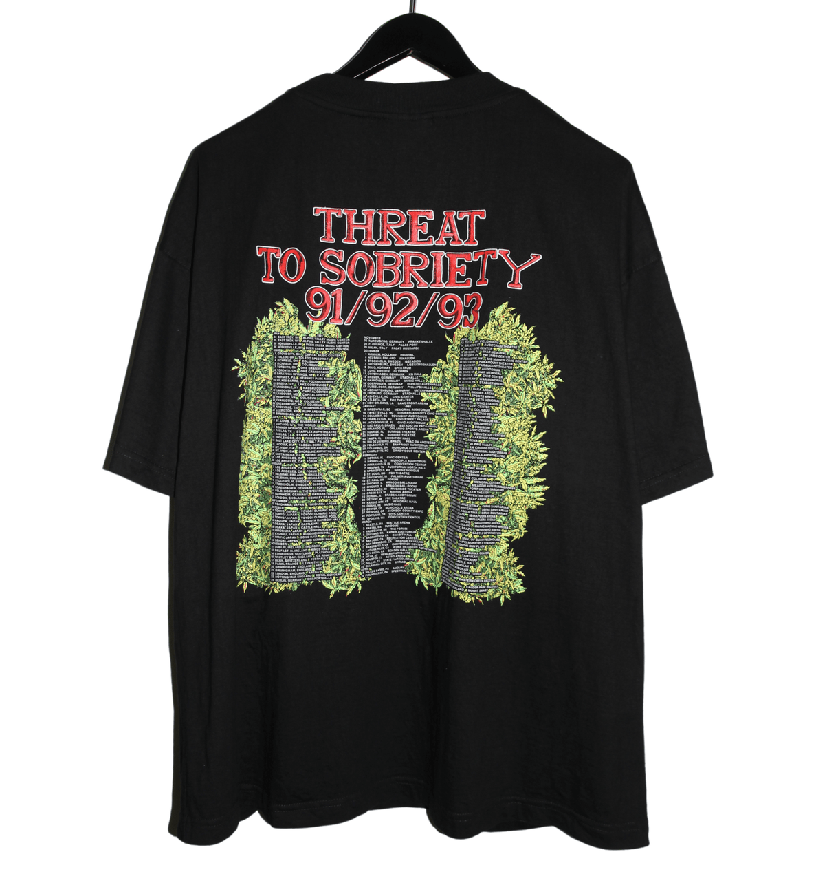 Skid Row 1991/92/93 Threat To Sobriety World Tour Shirt - Faded AU