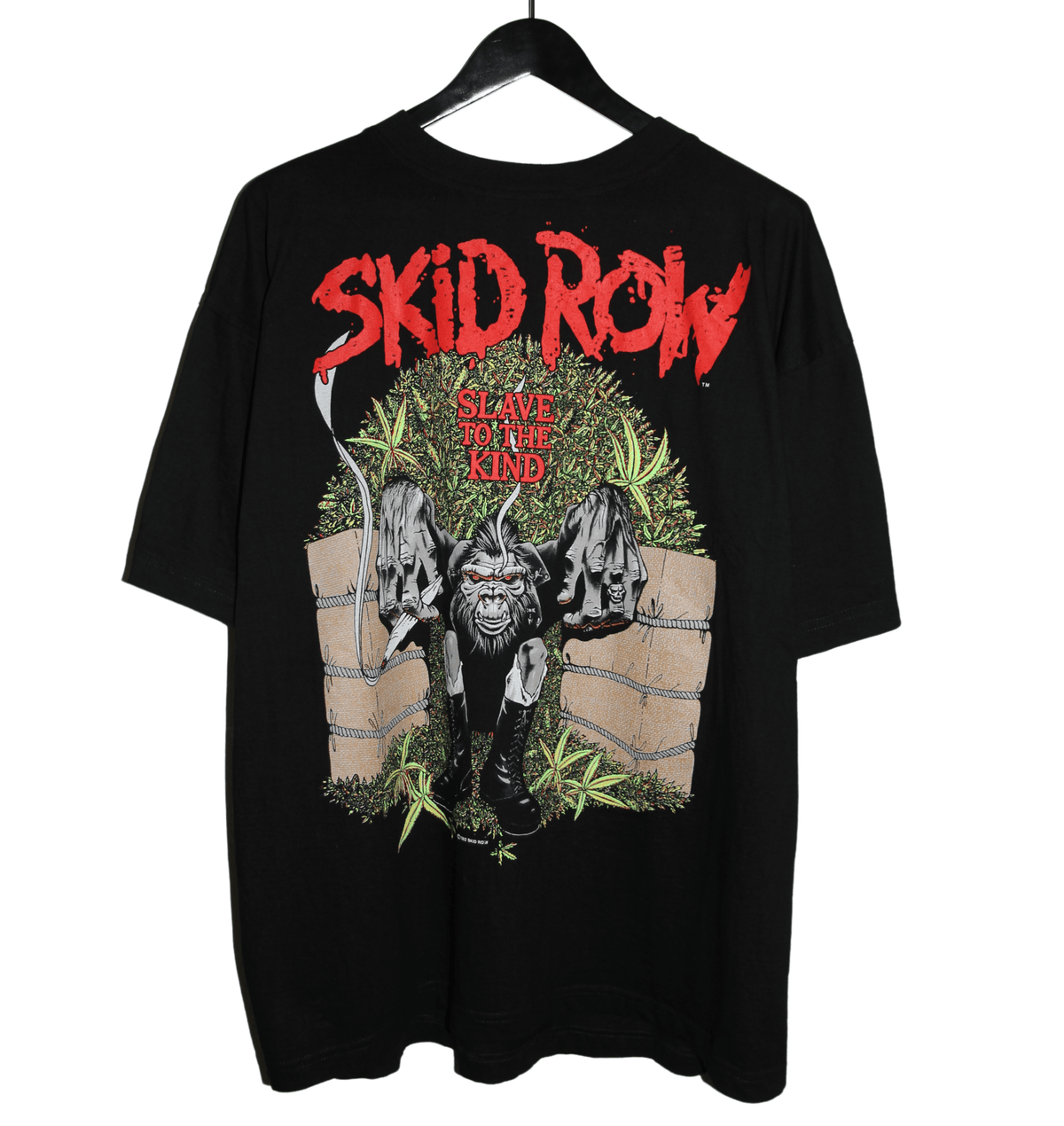 Skid Row 1991/92/93 Threat To Sobriety World Tour Shirt - Faded AU