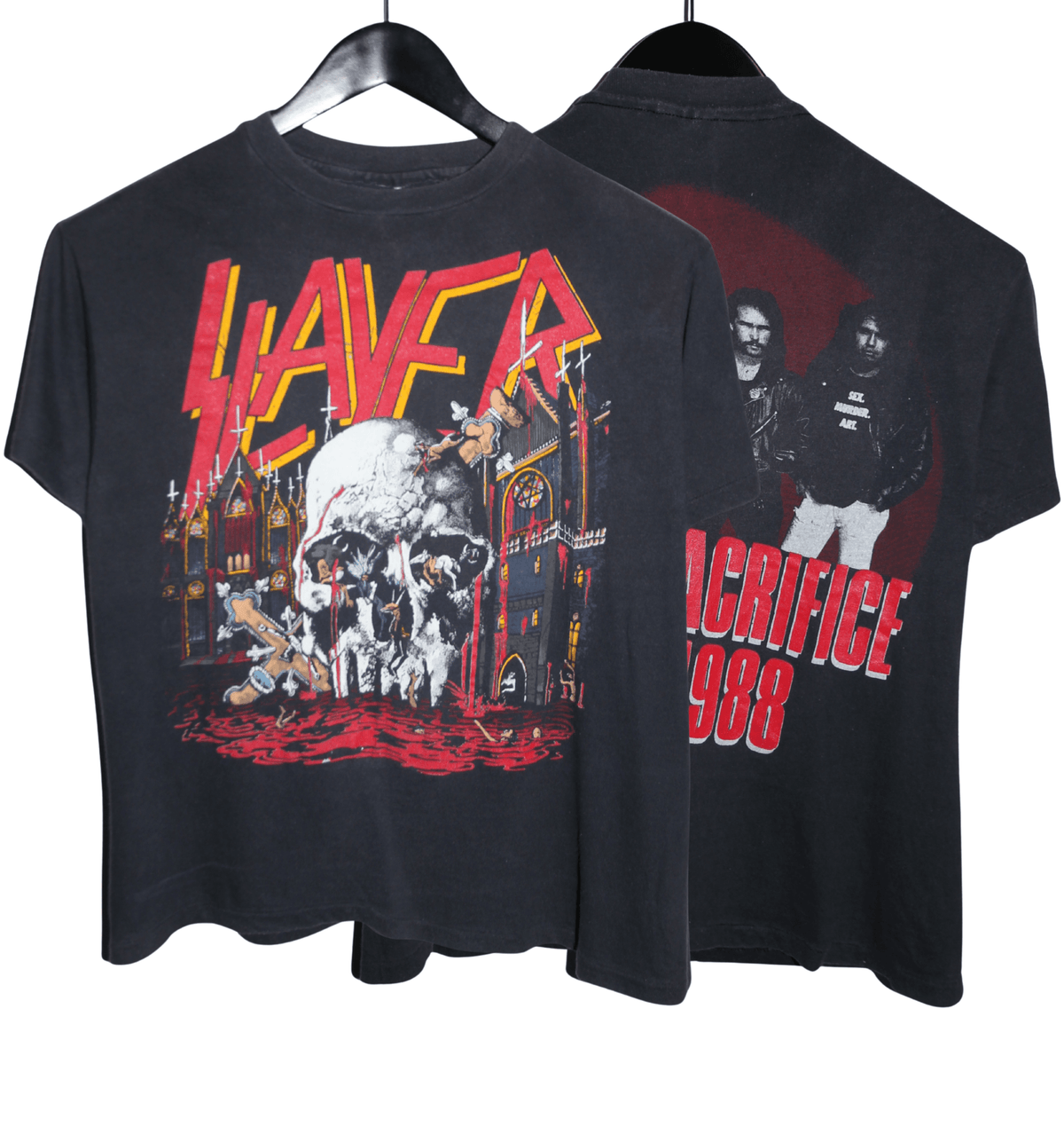 Slayer 1988 World Sacrifice Tour Shirt - Faded AU