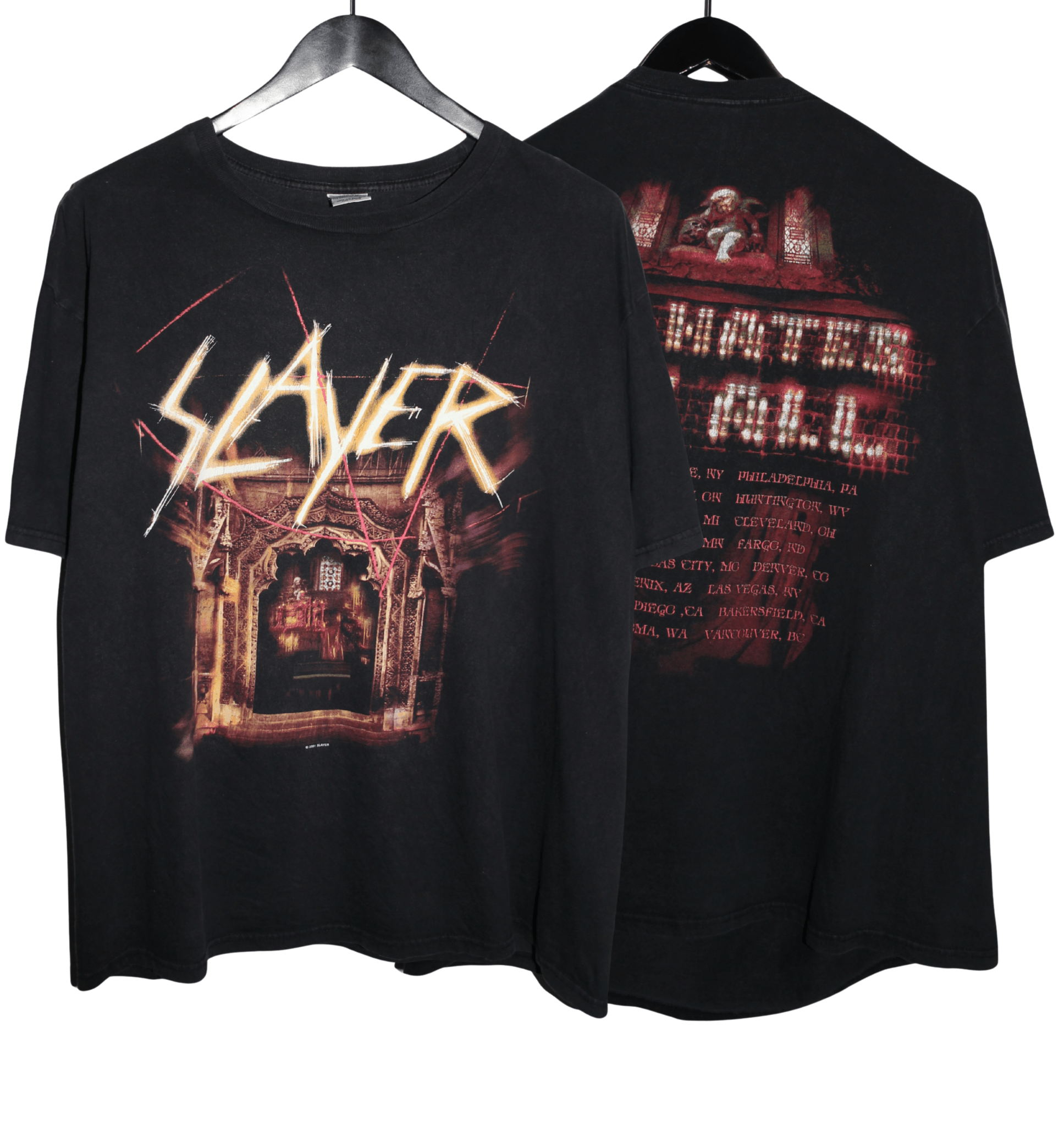 Slayer 2001 God Hates Us All Tour Shirt - Faded AU