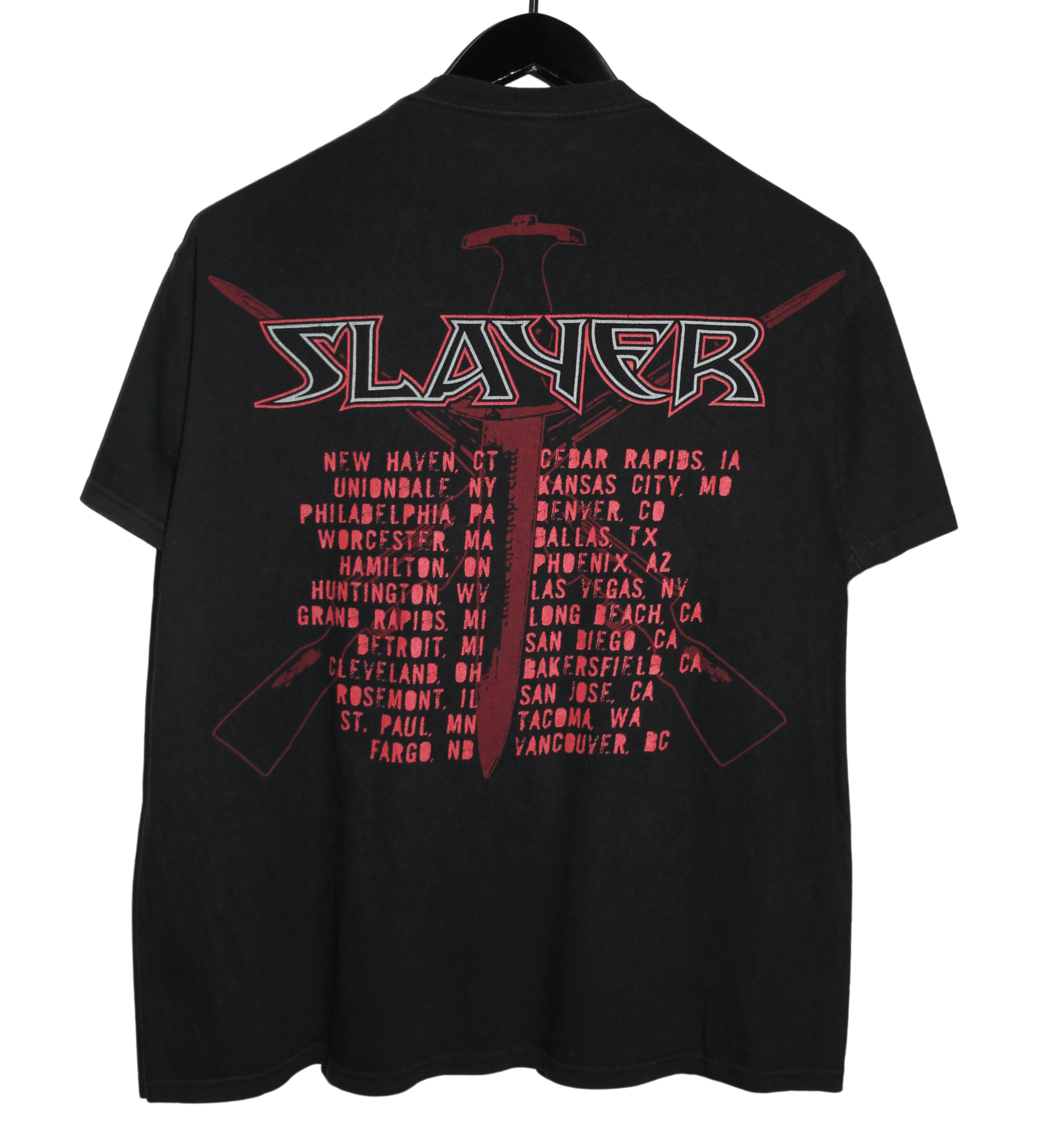 Slayer 2001 Guns Shirt - Faded AU