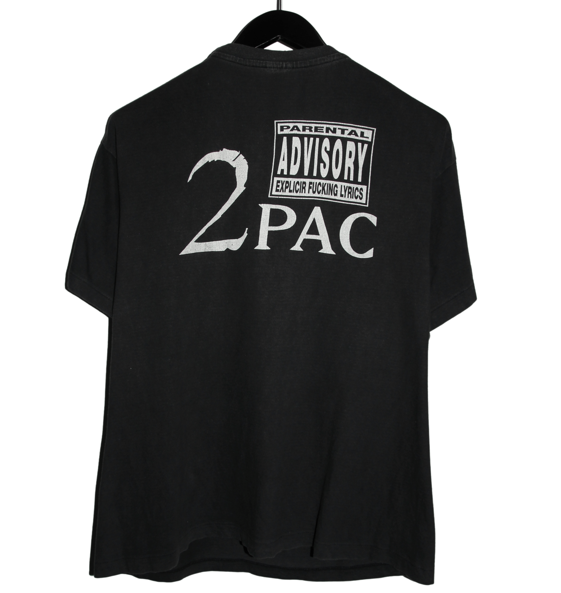 Tupac 90's Parental Advisory Shirt - Faded AU