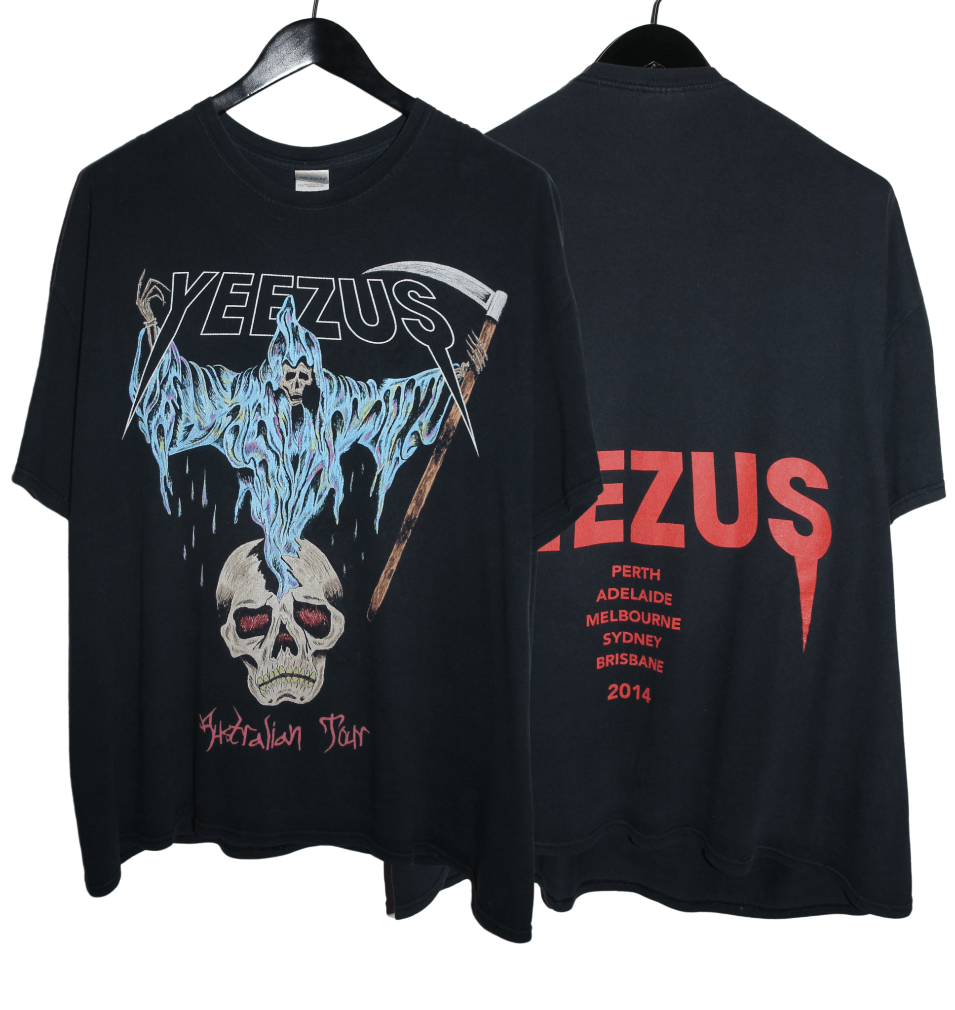Yeezus 2014 Reaper Australian Tour Shirt - Faded AU