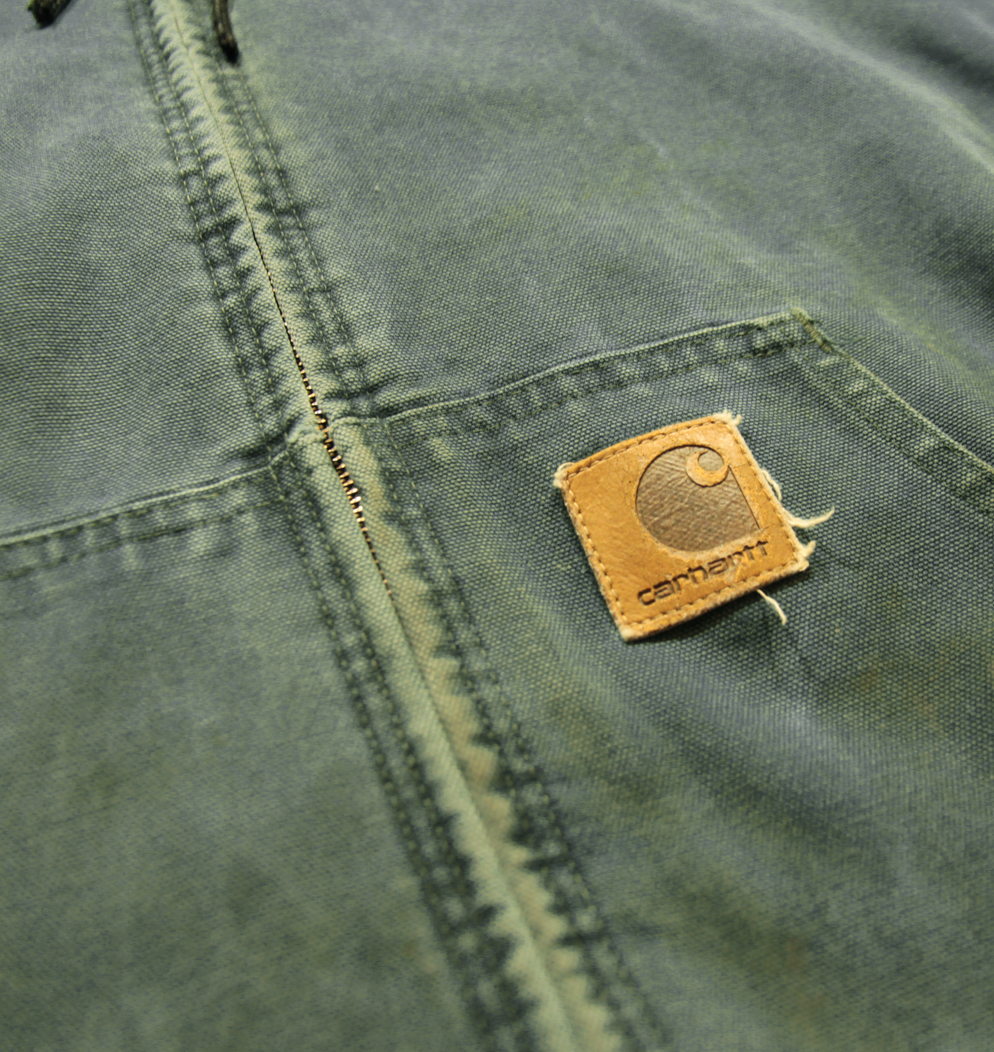 Vintage 90's Carhartt Hooded Worker Jacket Green