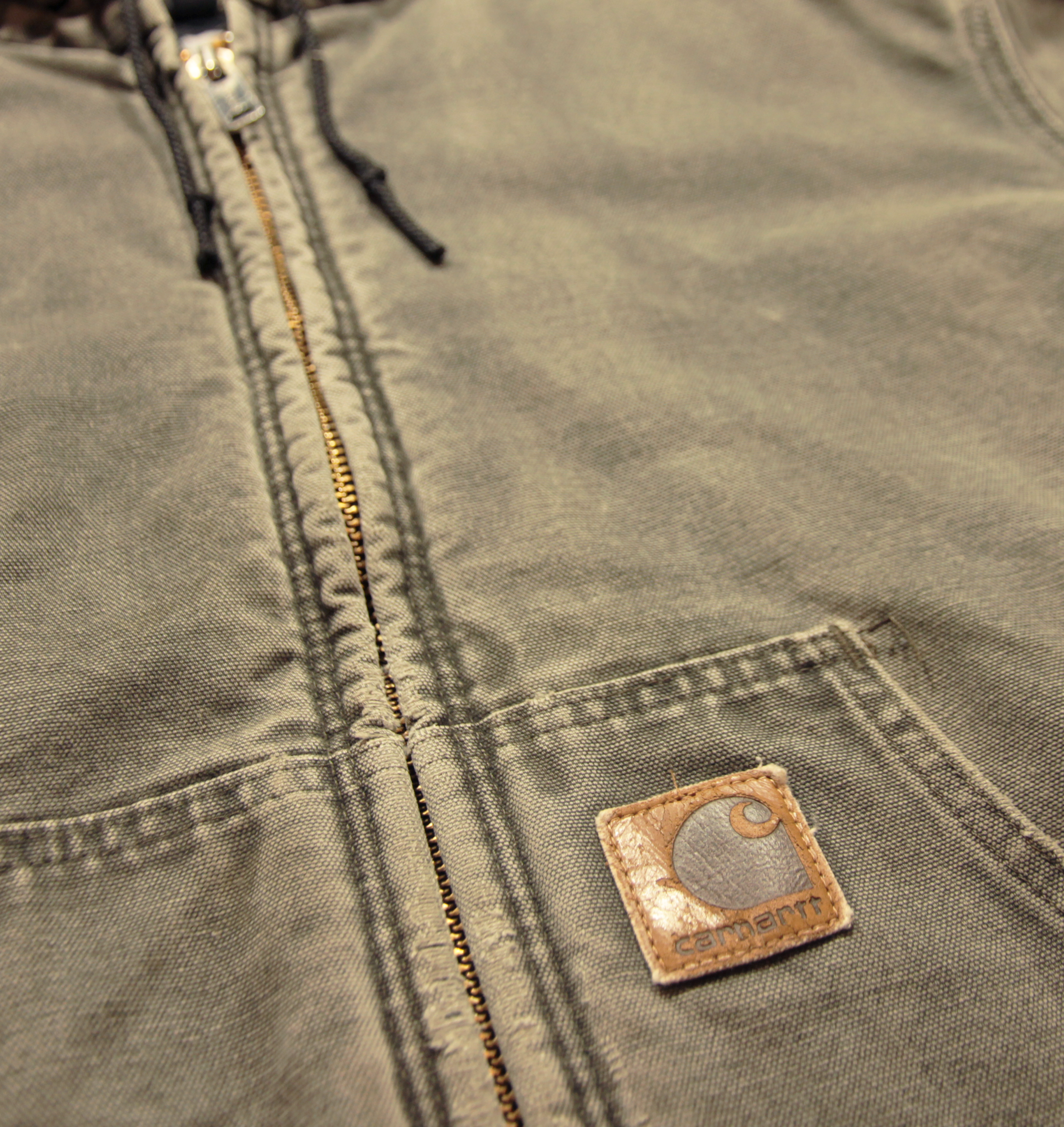 Vintage 90's Carhartt Hooded Worker Jacket Grey