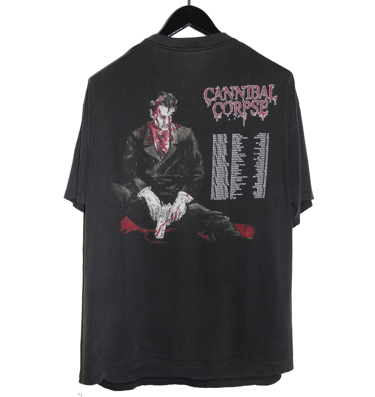 Cannibal Corpse 1998 Gallery of Suicide Tour Shirt - Faded AU