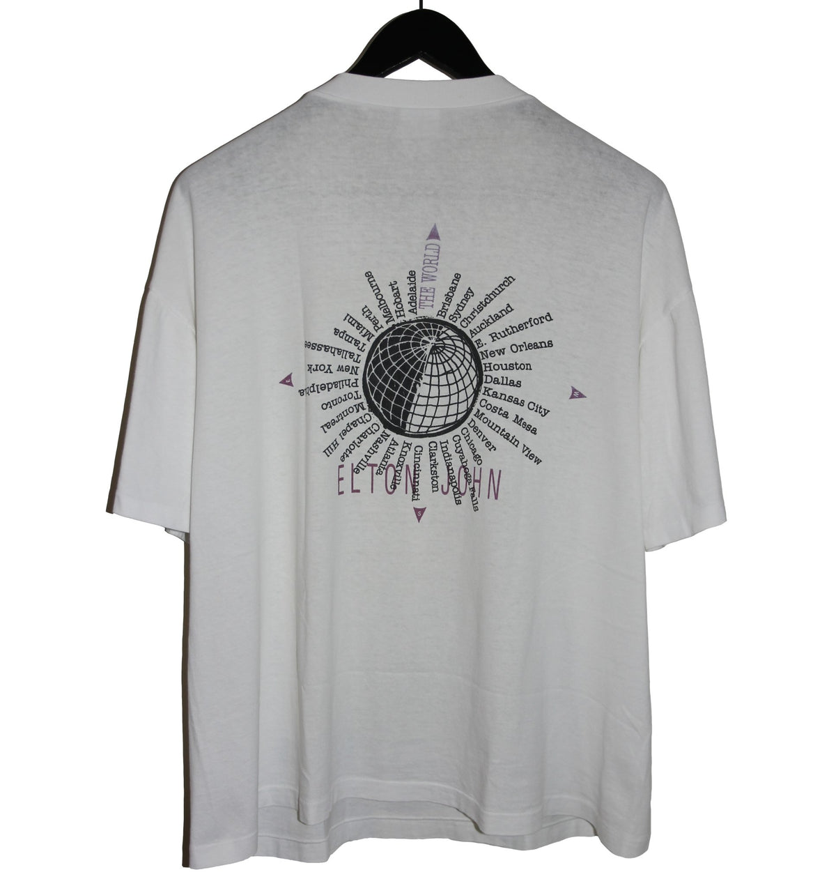 Elton John 1989/90 The World Tour Shirt - Faded AU