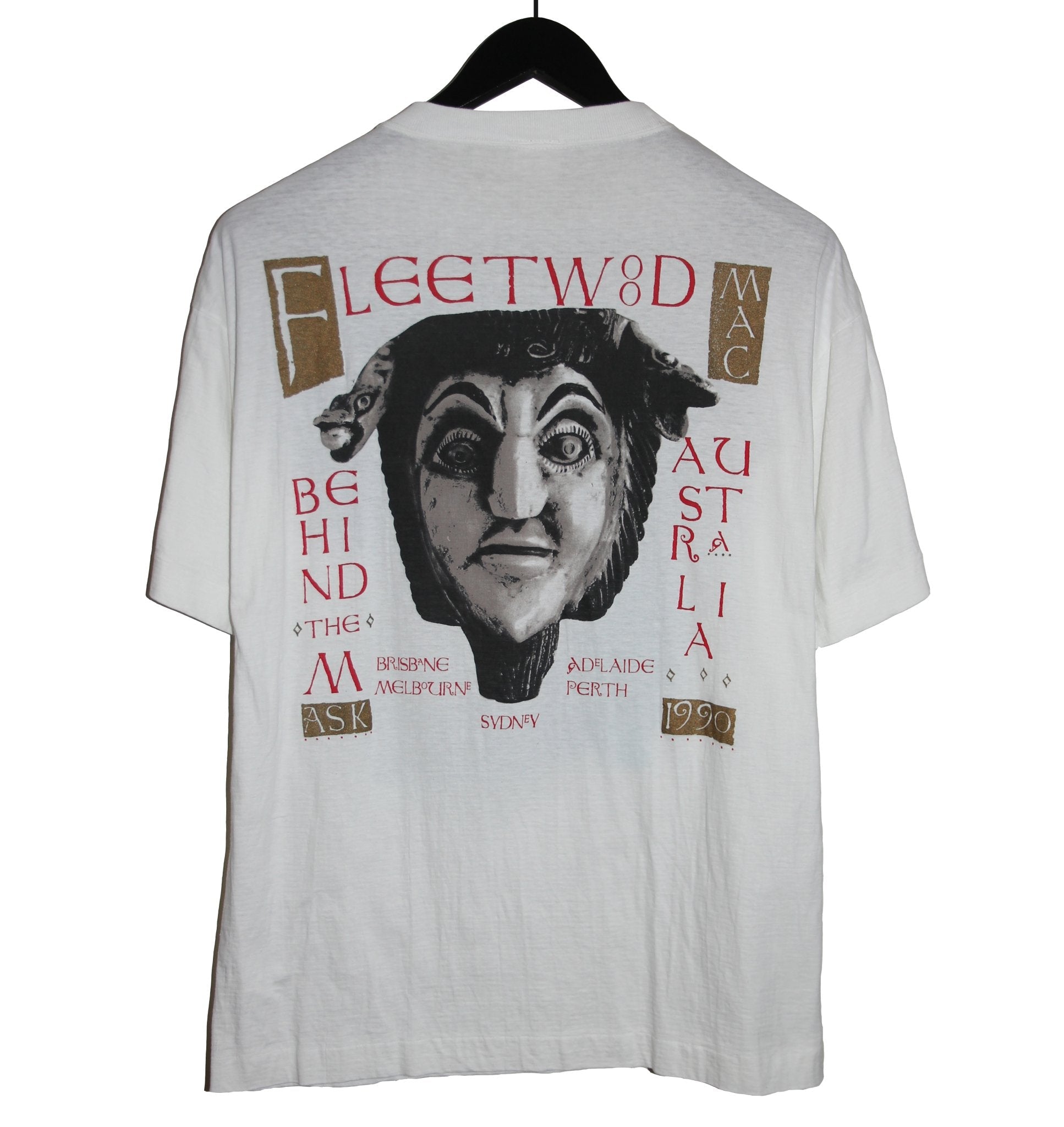Fleetwood Mac 1990 Behind The Mask Australian Tour Shirt - Faded AU