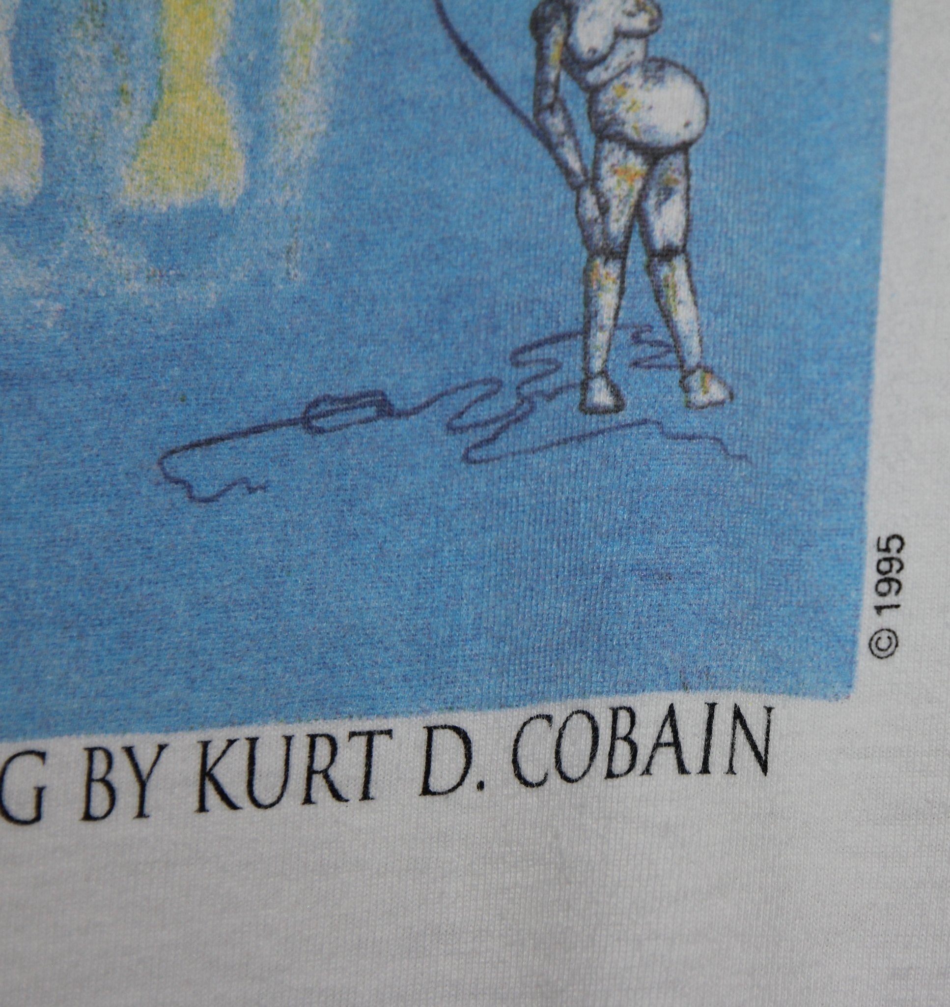 Kurt Cobain 1995 Portrait Memorial Shirt - Faded AU