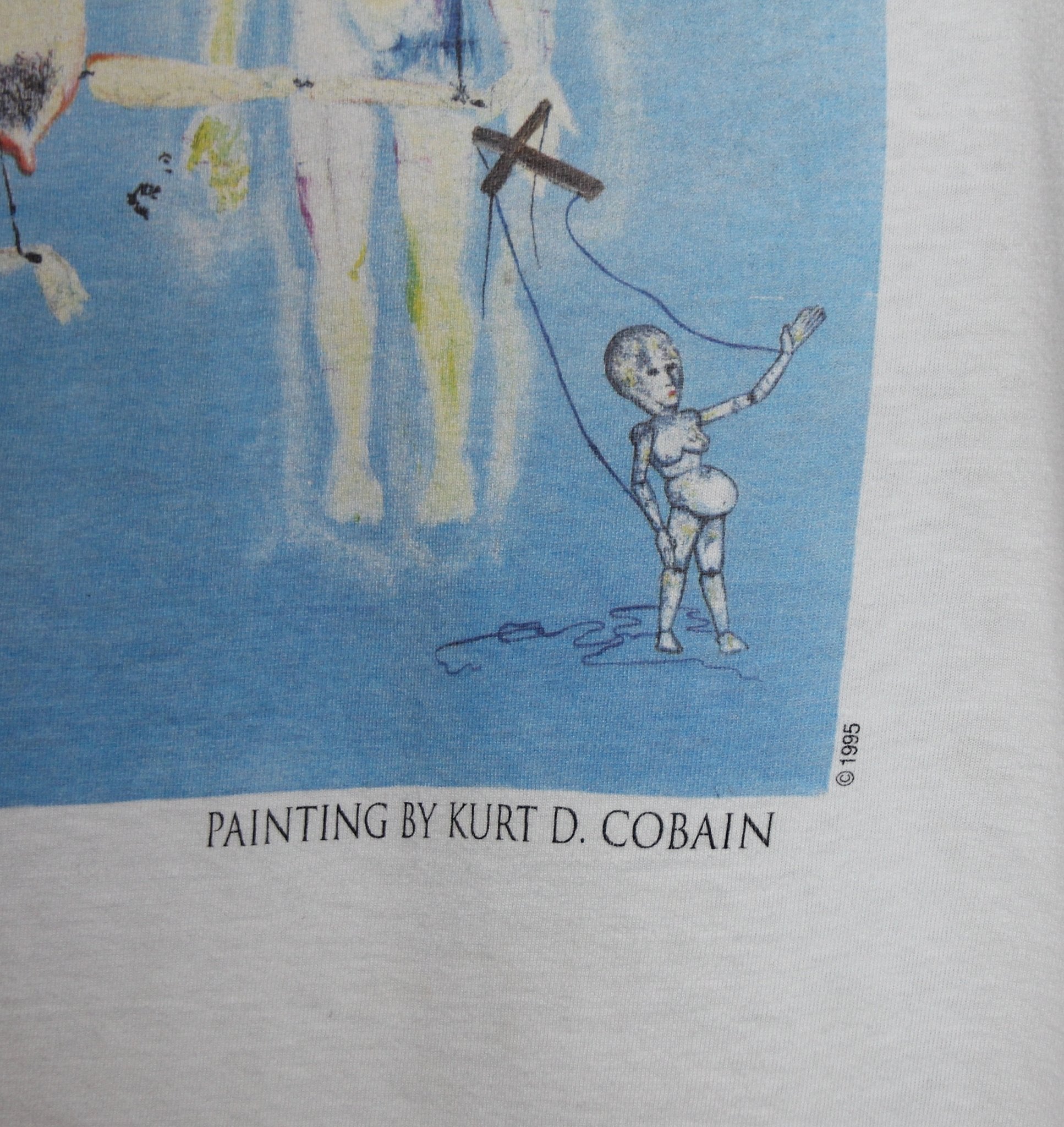 Kurt Cobain 1995 Portrait Memorial Shirt - Faded AU